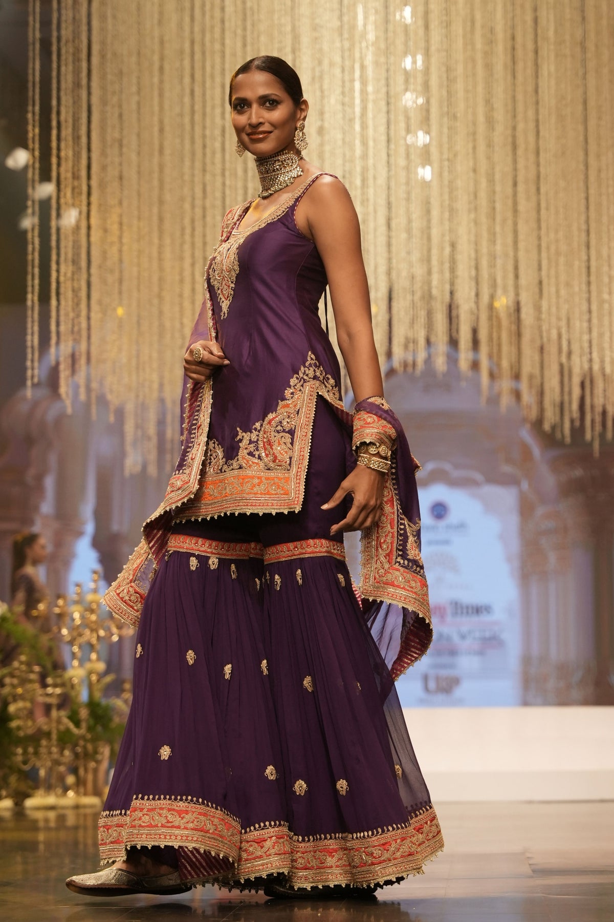 Purple Kurta Sharara Set