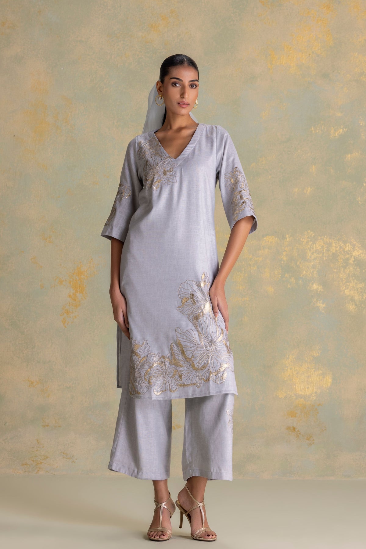 Golden Smoke Kurta Pant Set