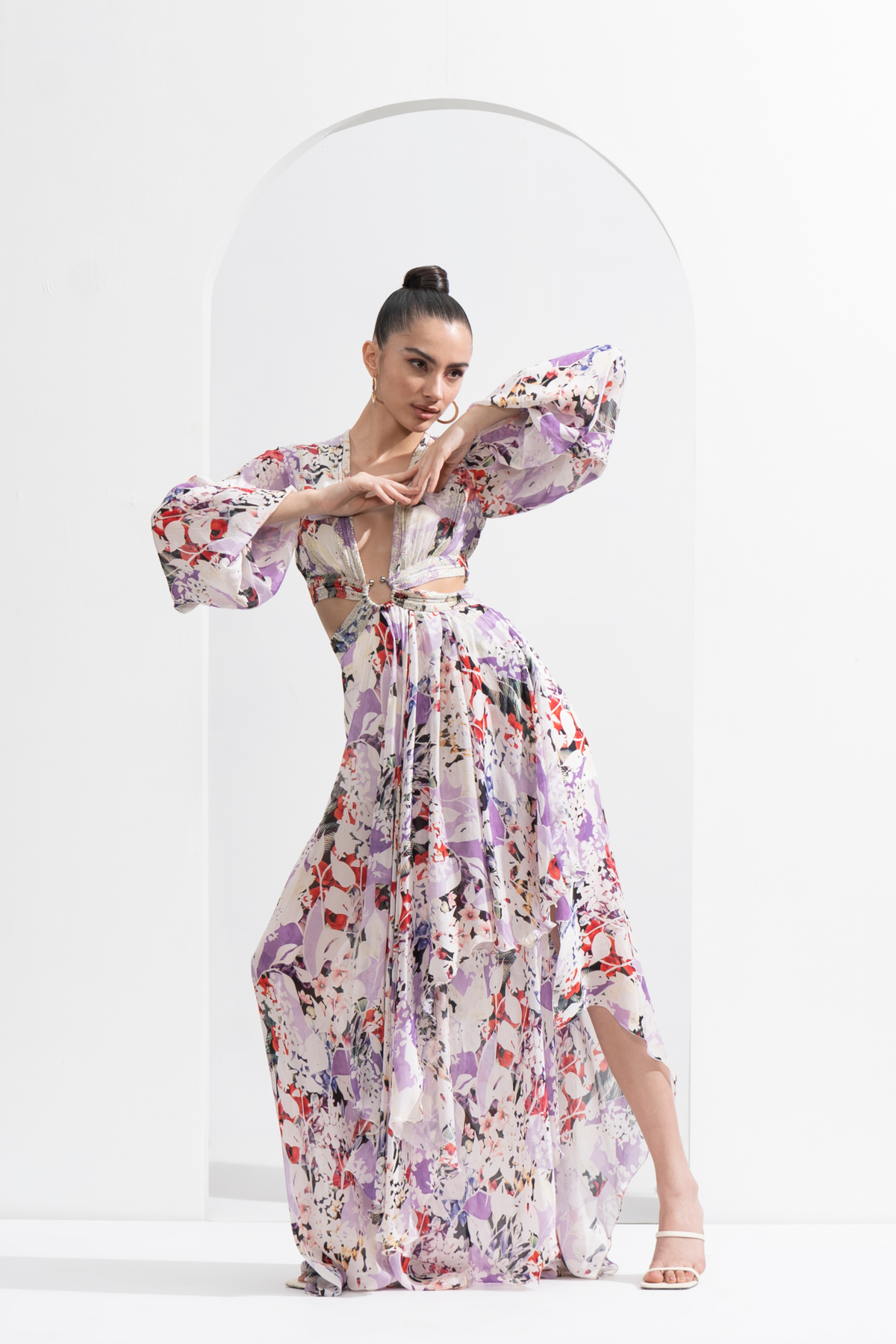Purple Orchid Printed Dress