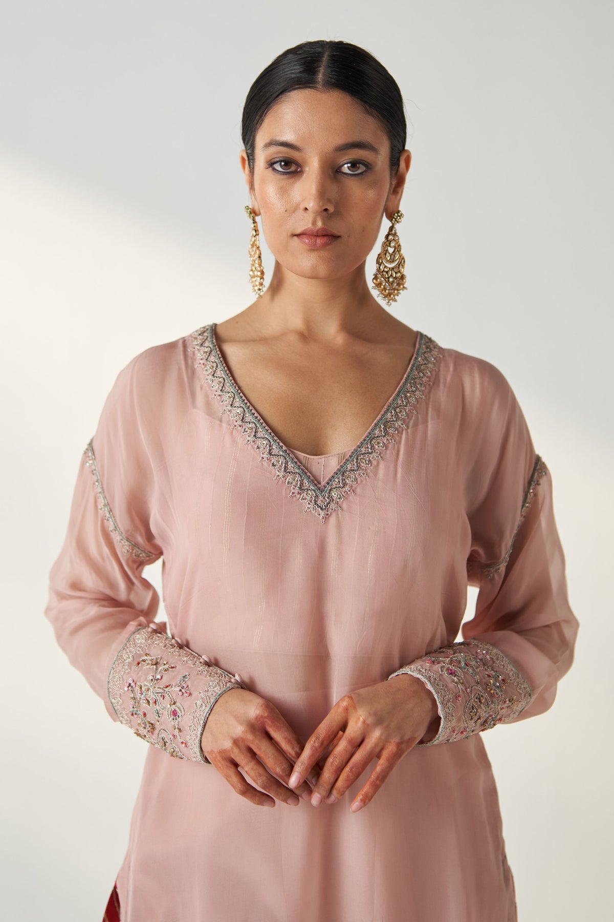 Pakhi Blush Pink Sheer Kurta Set