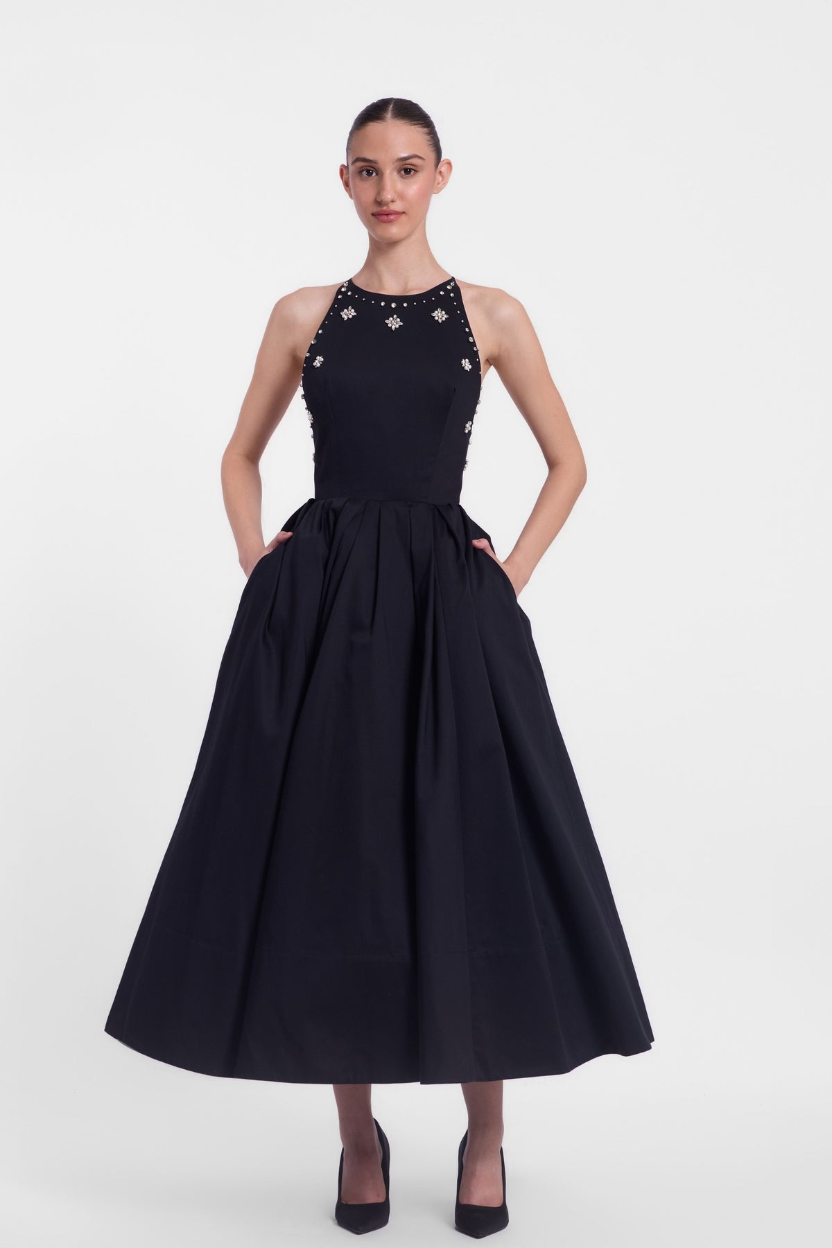 Backless Halter Neck Midi