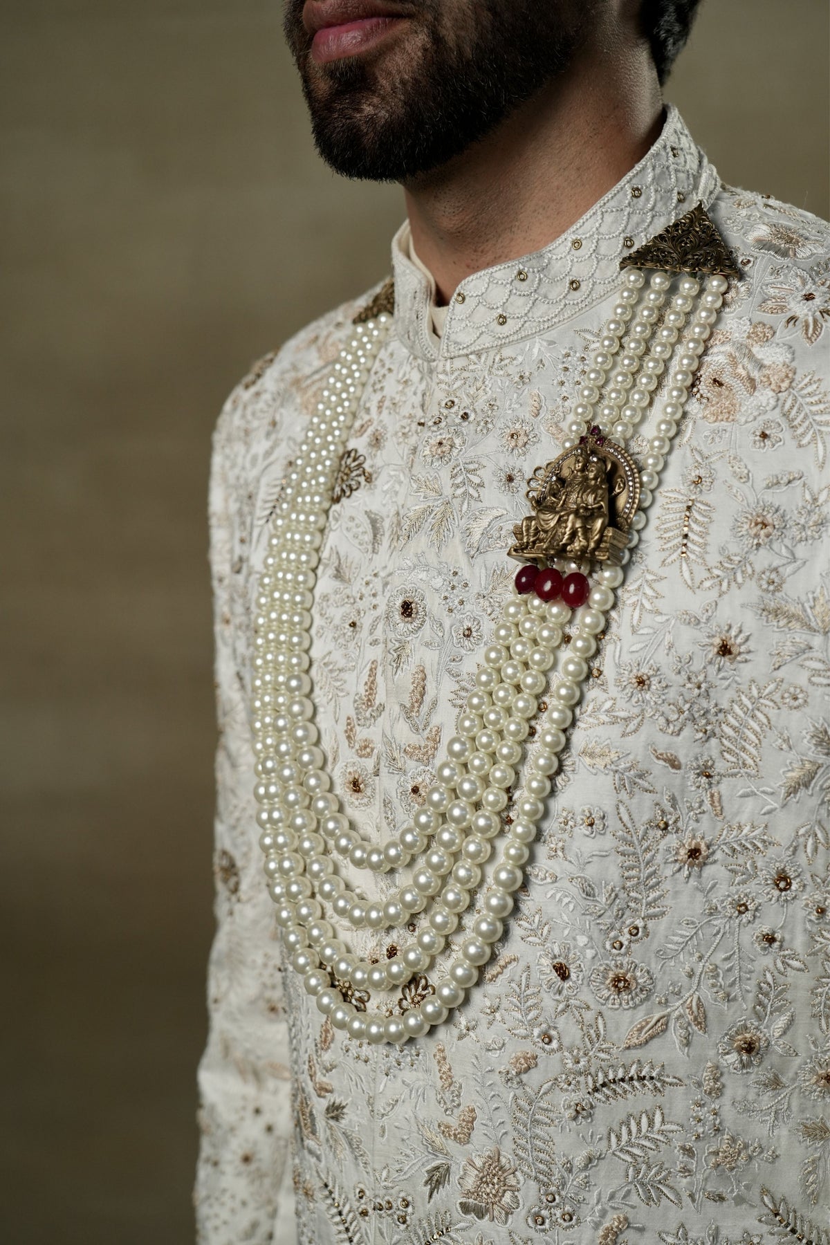 Ivory &amp; Gold Sherwani