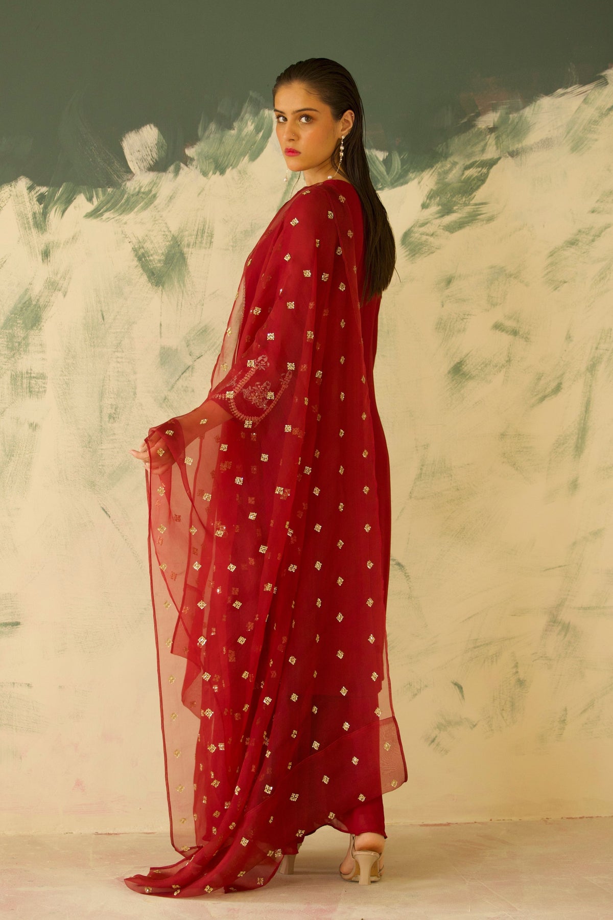 Crimson Red Kurta Set