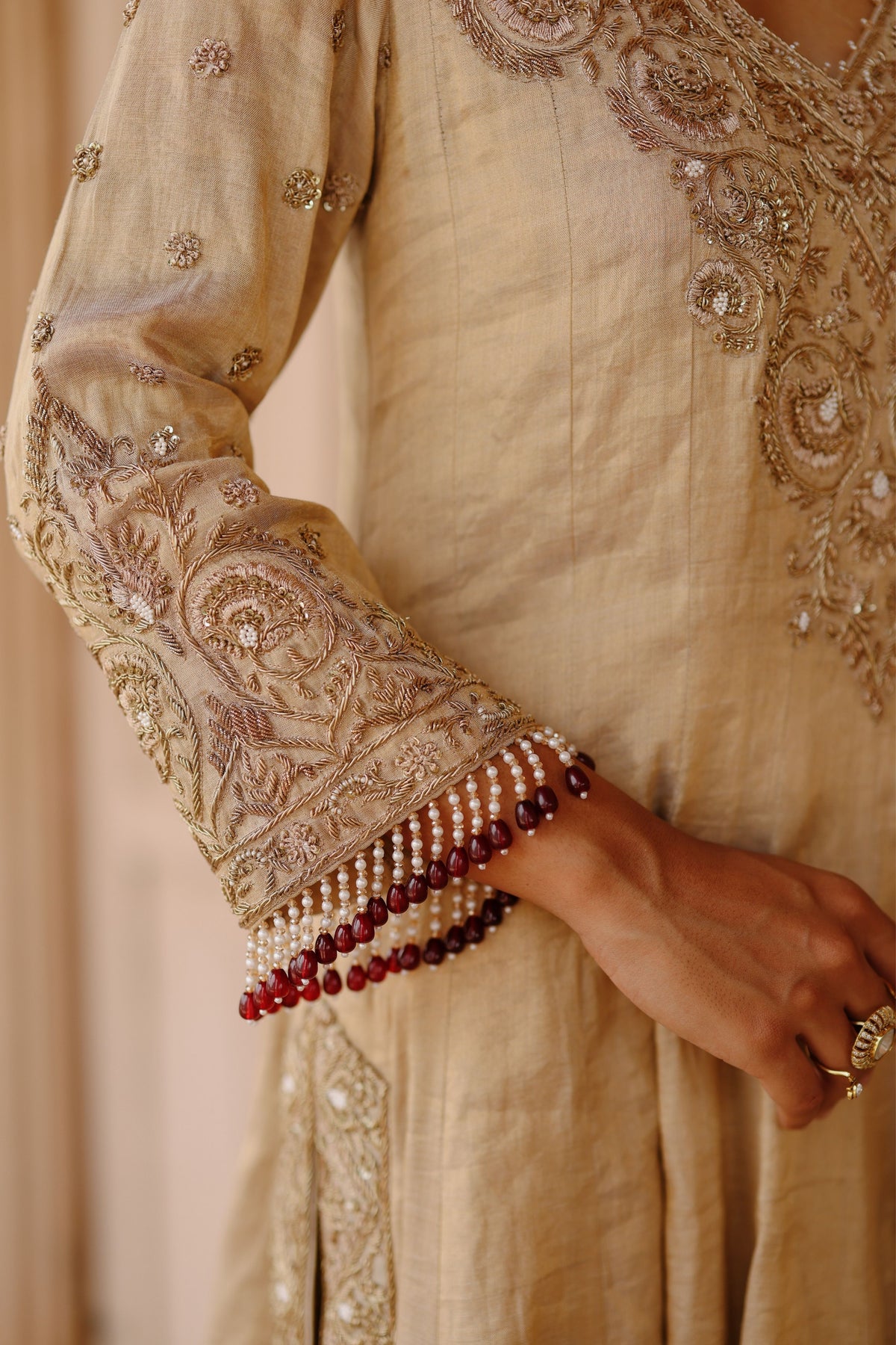 Rooh Gold Anarkali Set