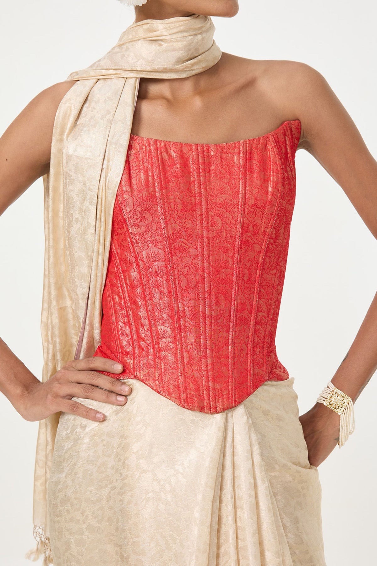 Off-White Tissue Saree