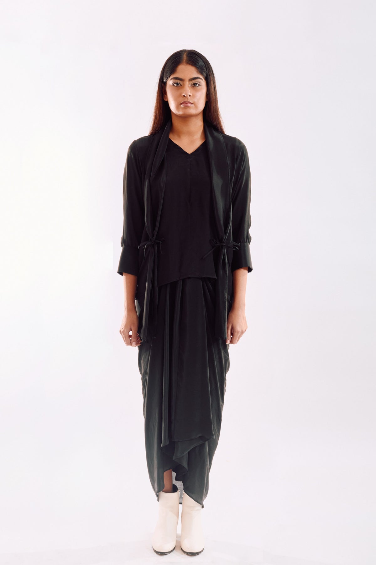 Black Side Tie Top