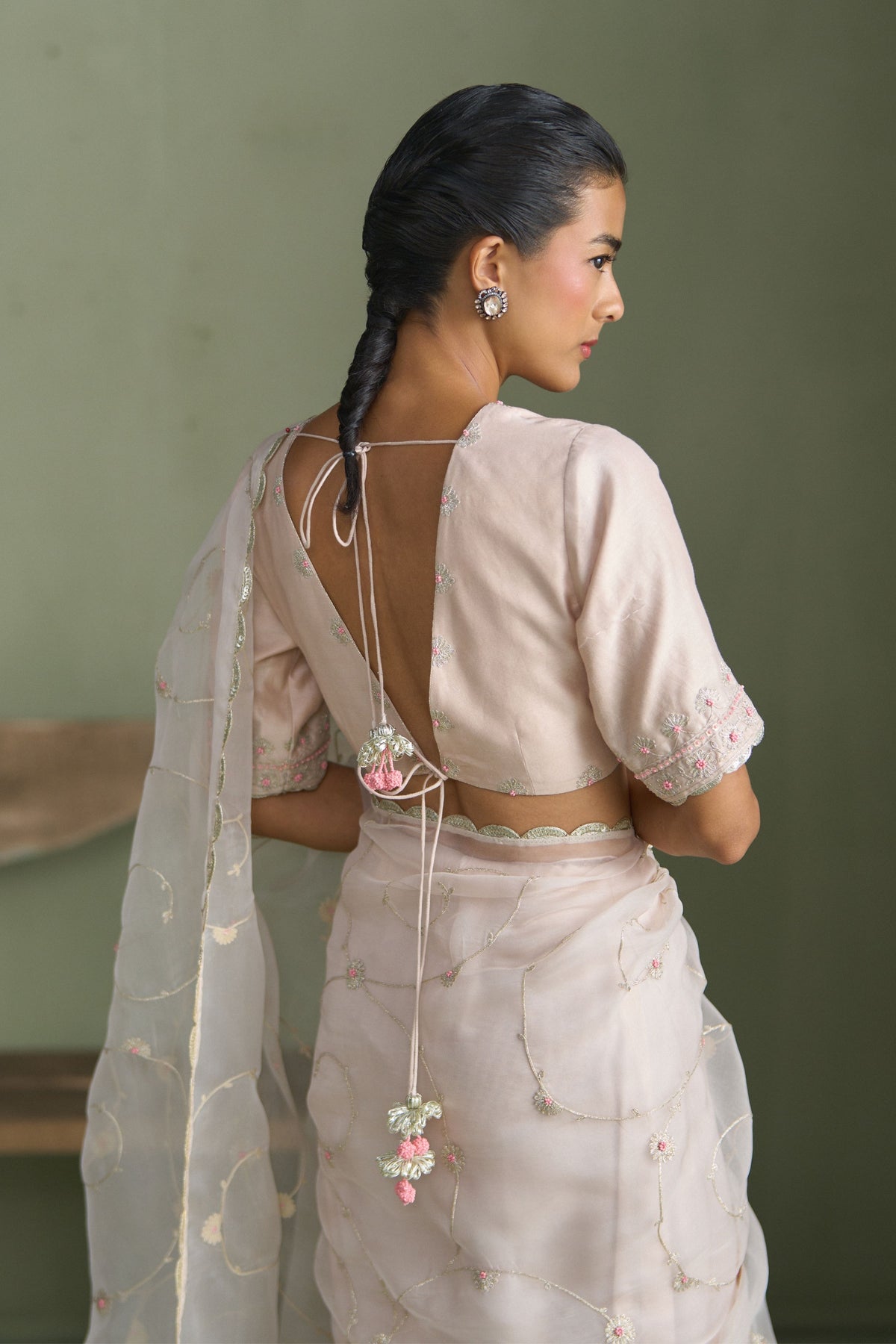 Clara Pink Saree Set