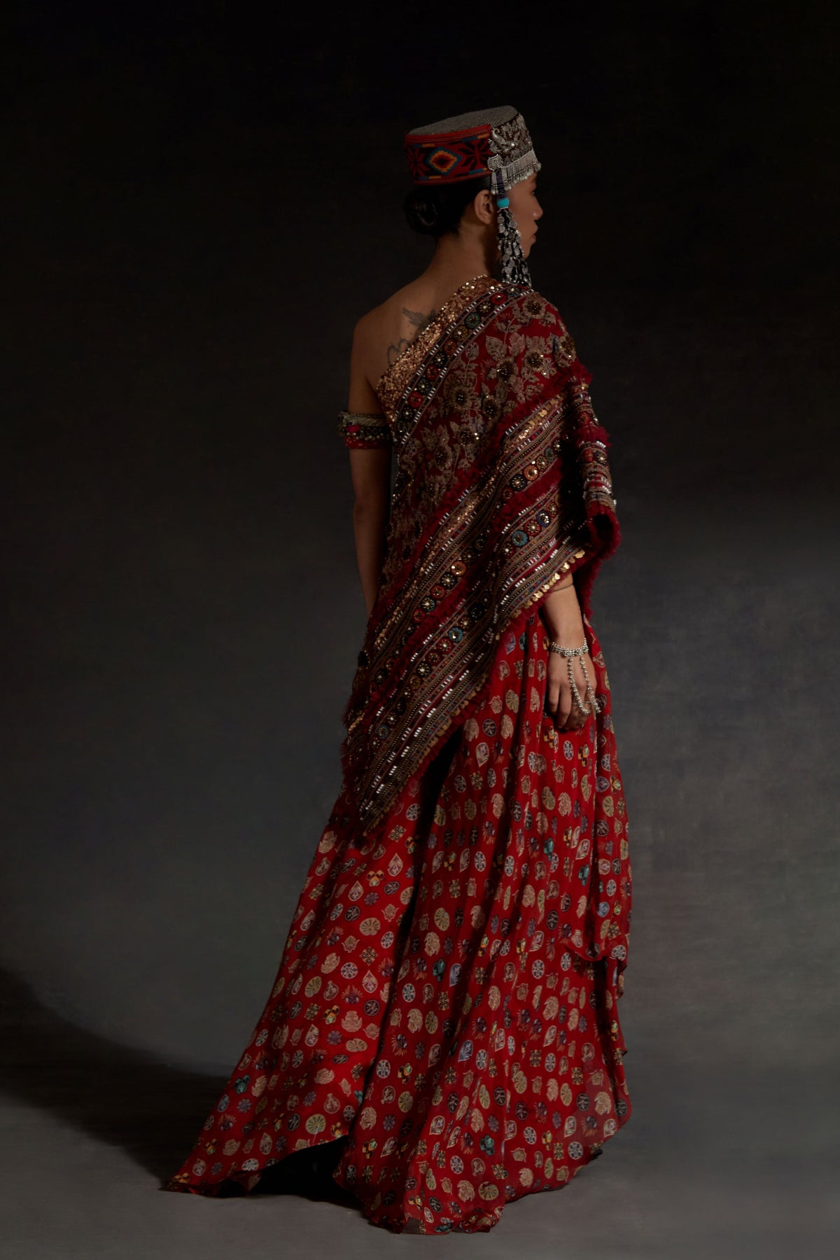 Sindoor Rasa Top With Skirt