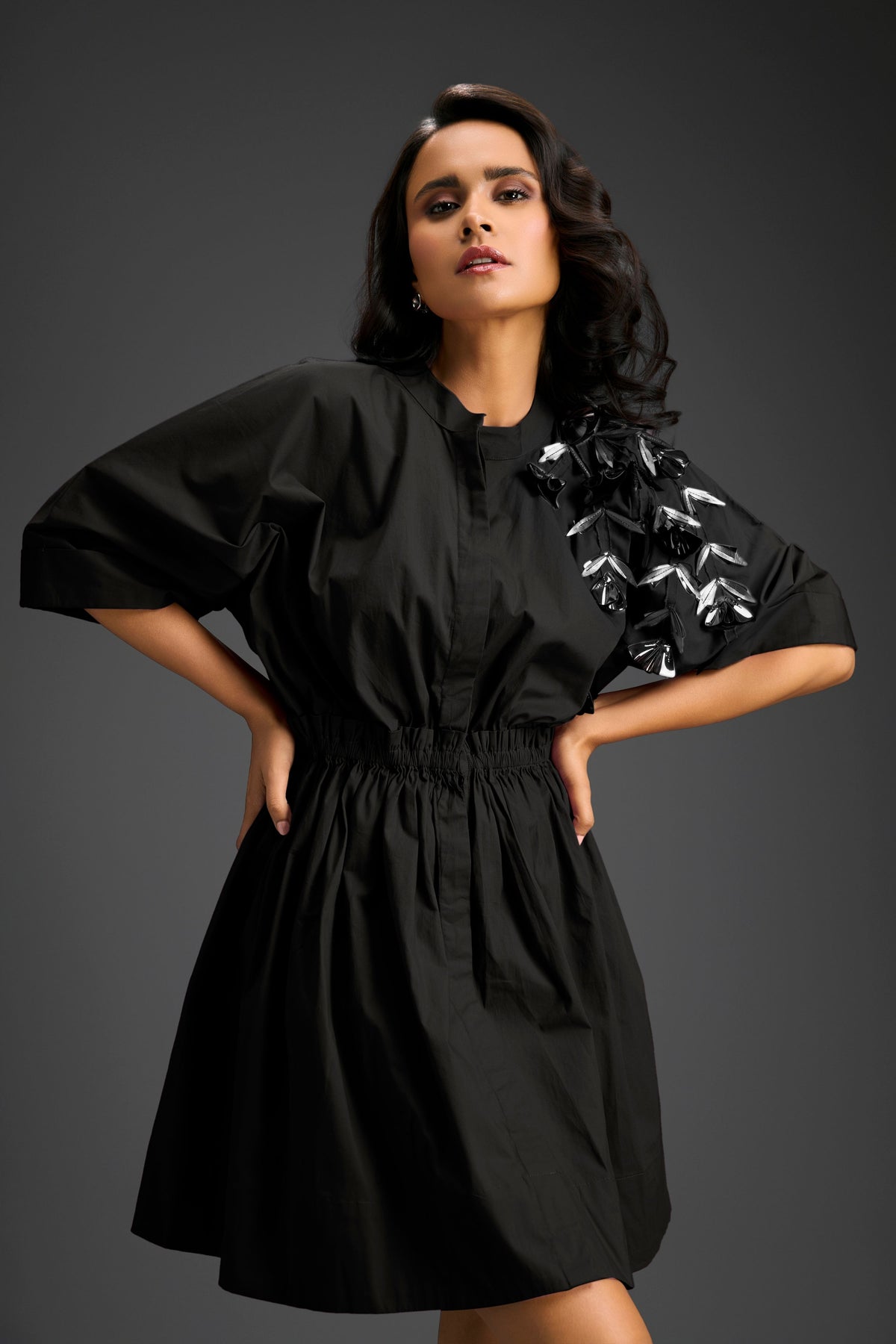 Black Embroidered Dress