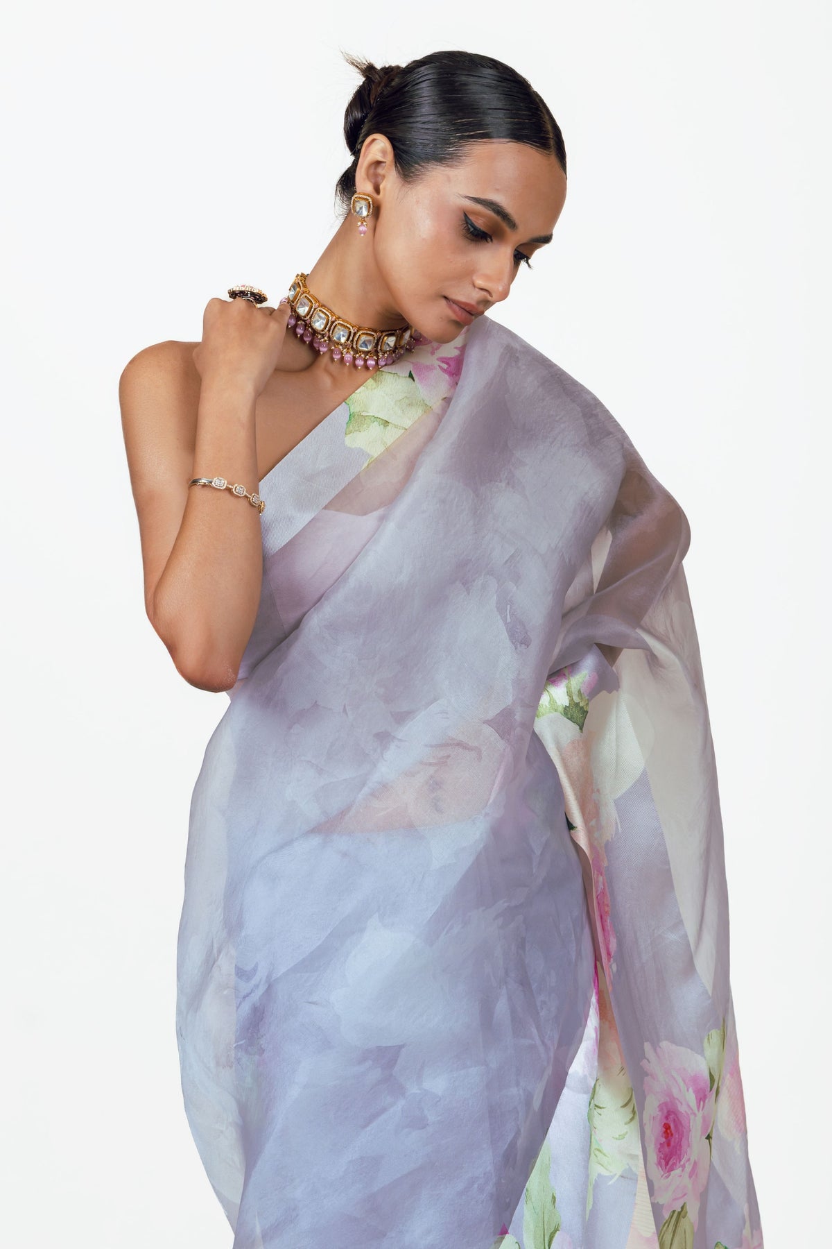 Alea Lavender Organza Saree