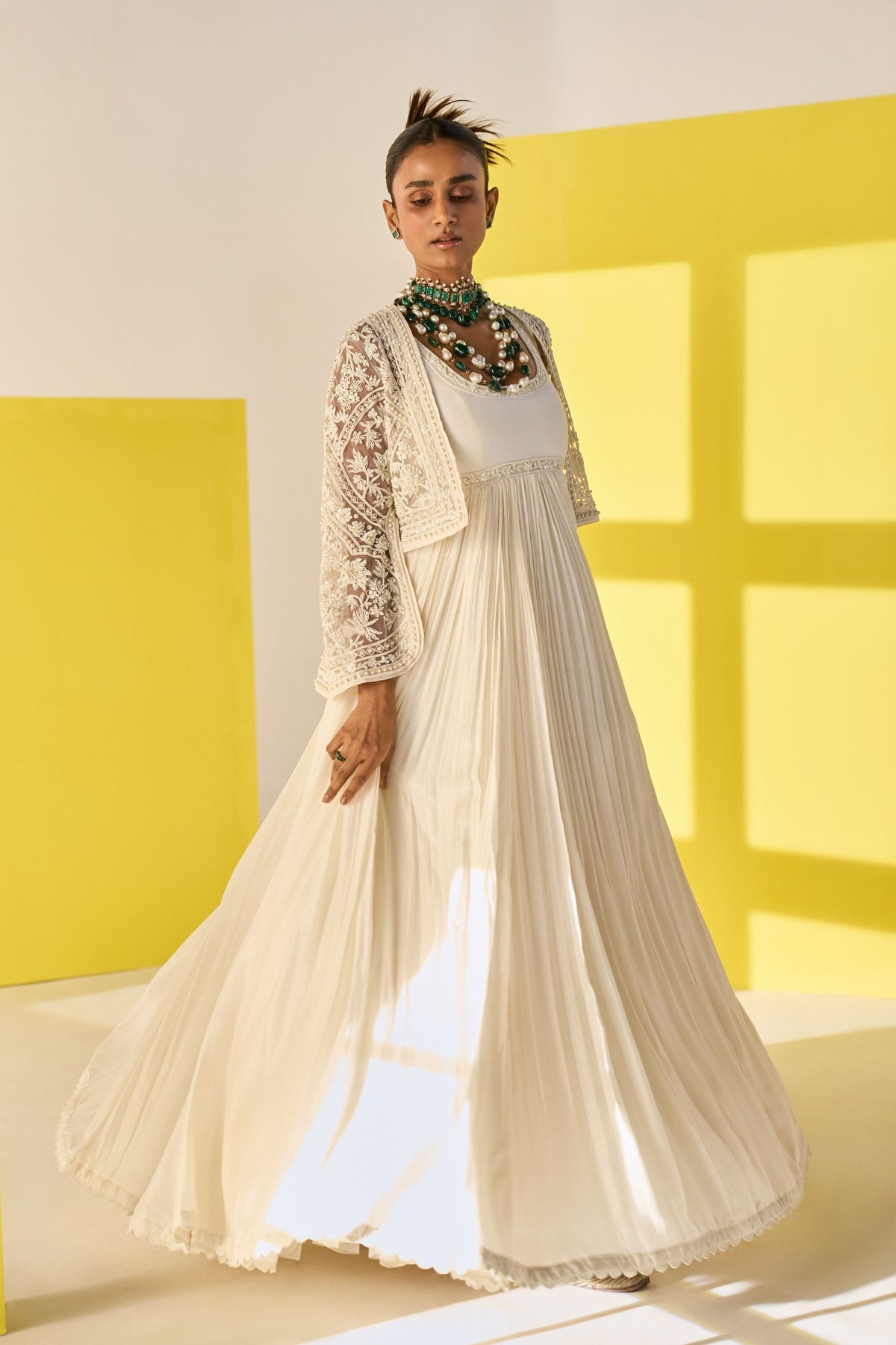 Dafiya Ivory Anarkali Set