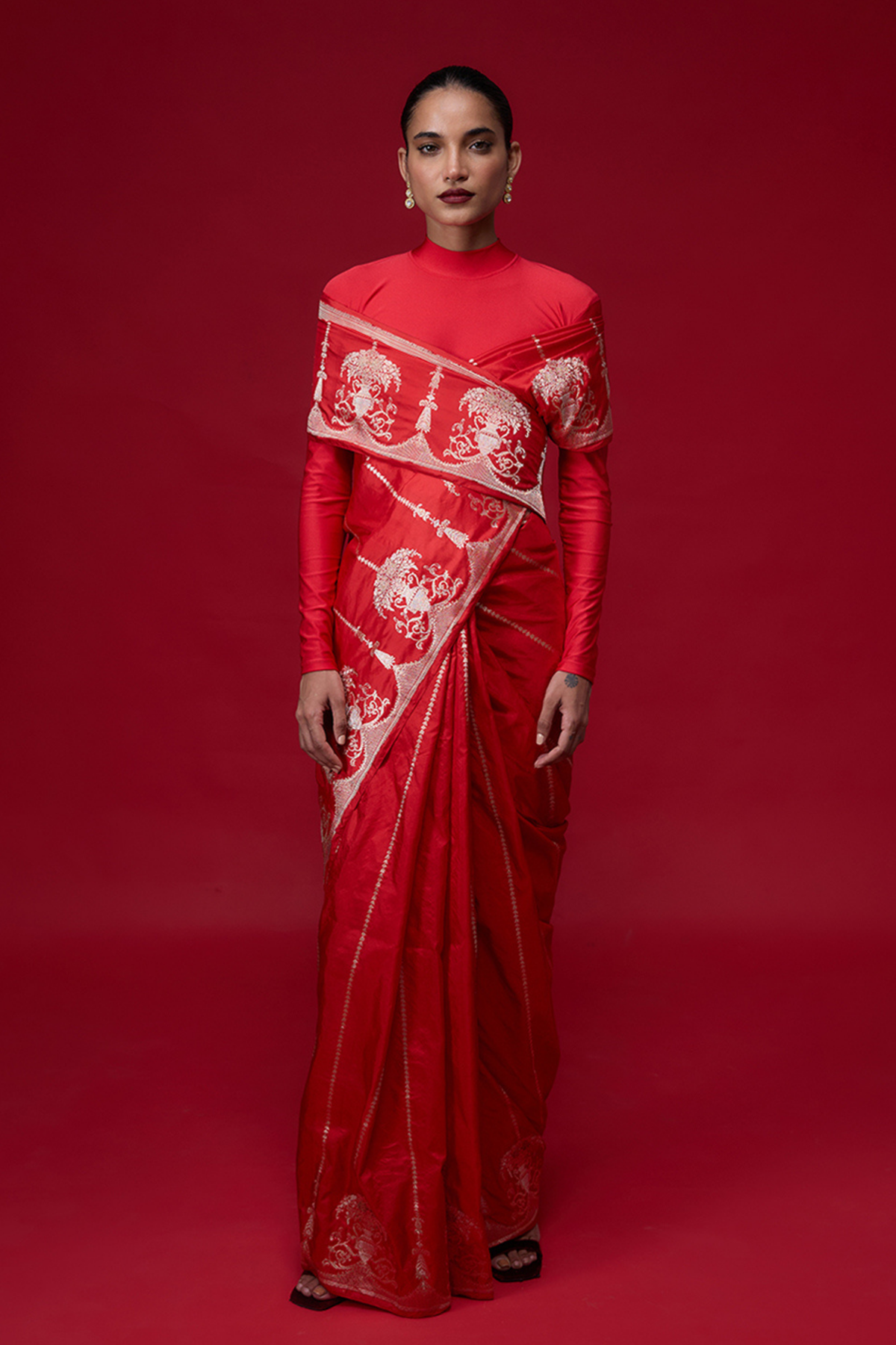 The Cherry Blaze Saree