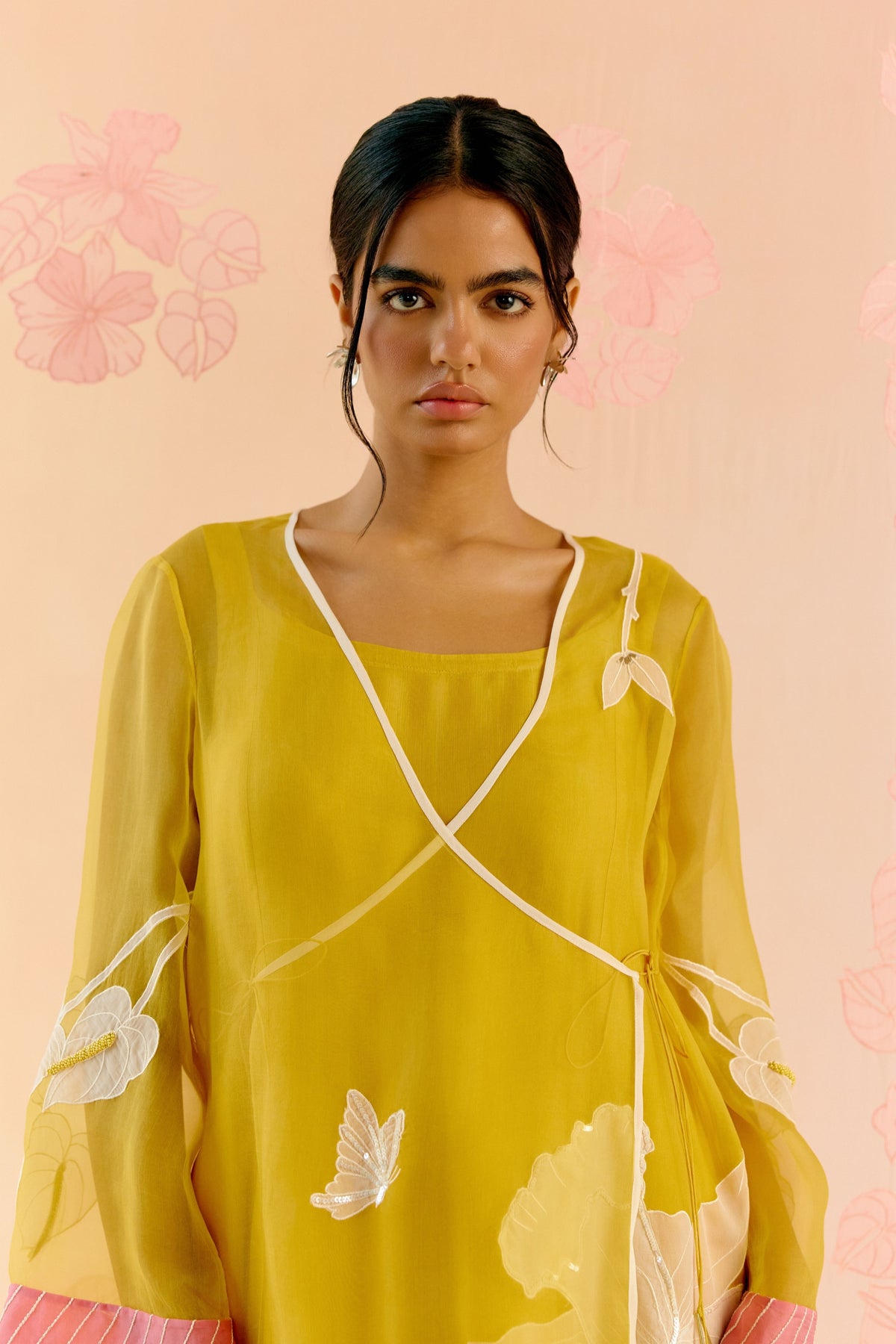 Mustard Applique Kurta Set