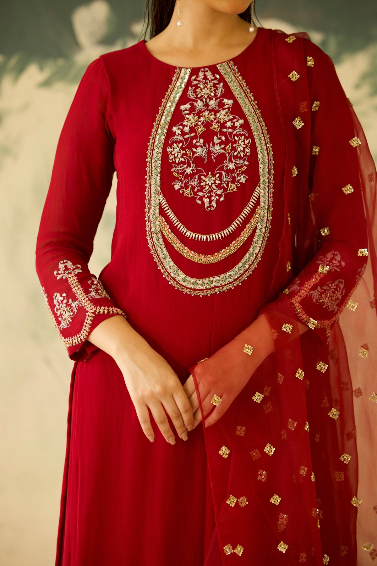Crimson Red Kurta Set