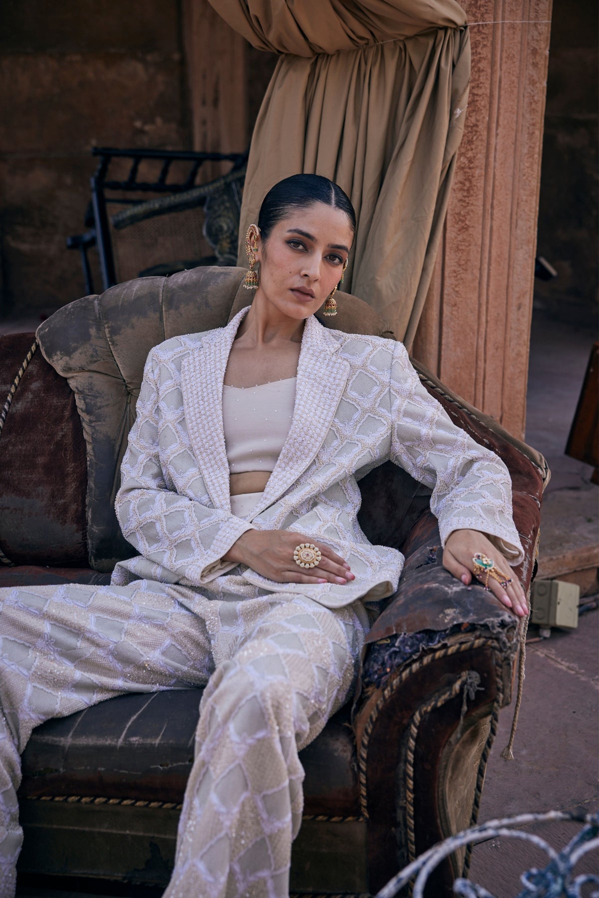 Kaya Ivory Blazer Set