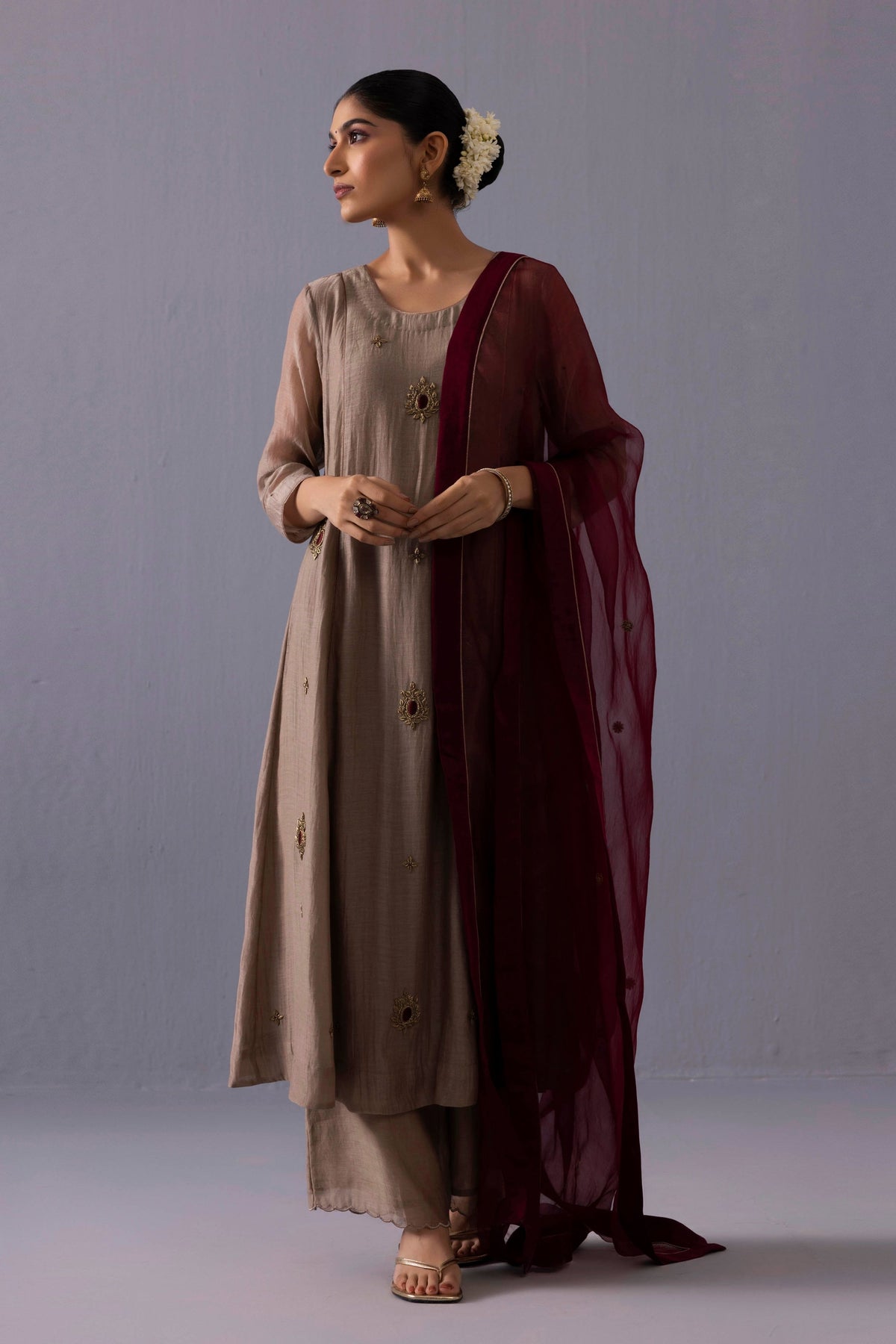 Noor Beige Kurta Set