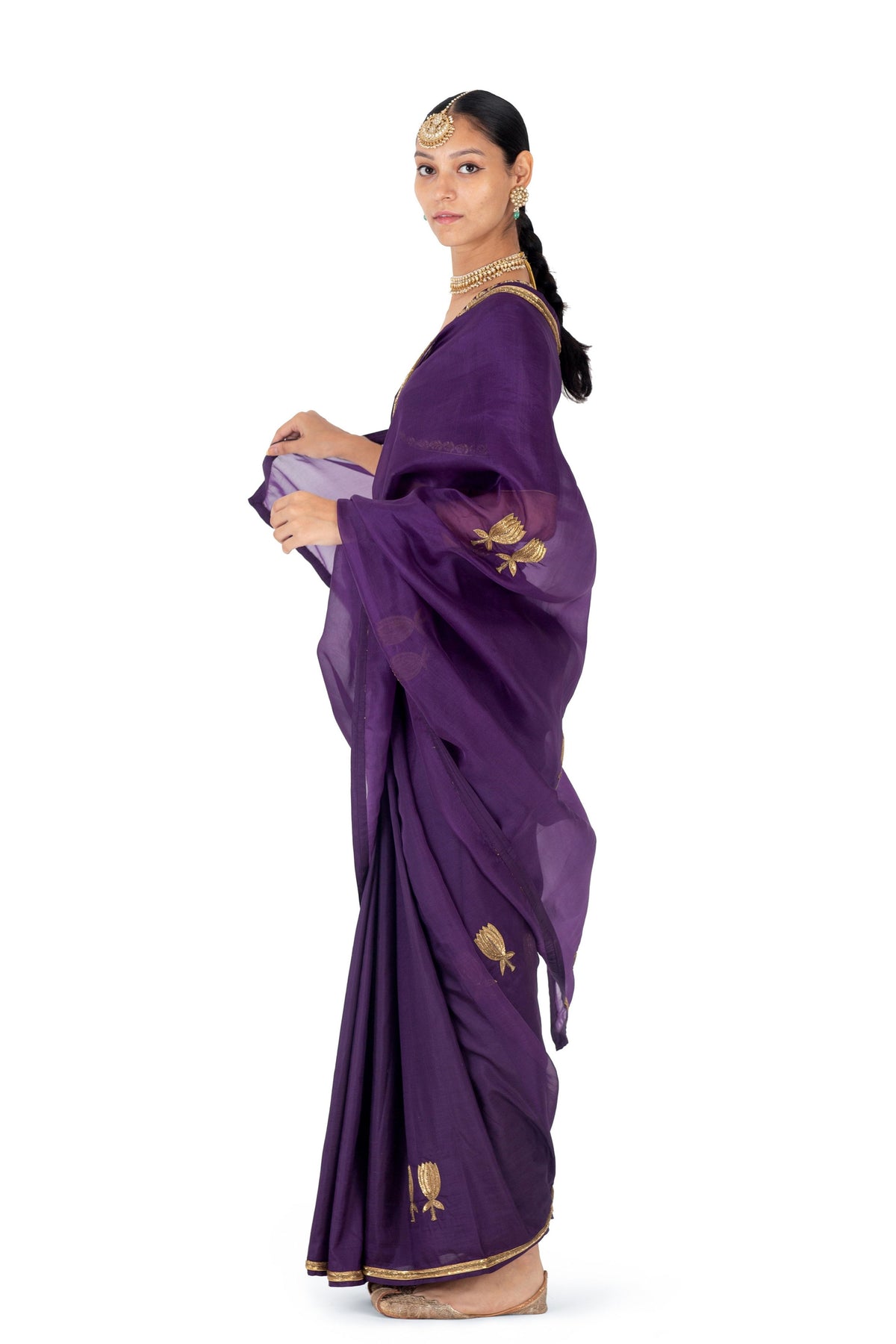 Bondir Purple Saree