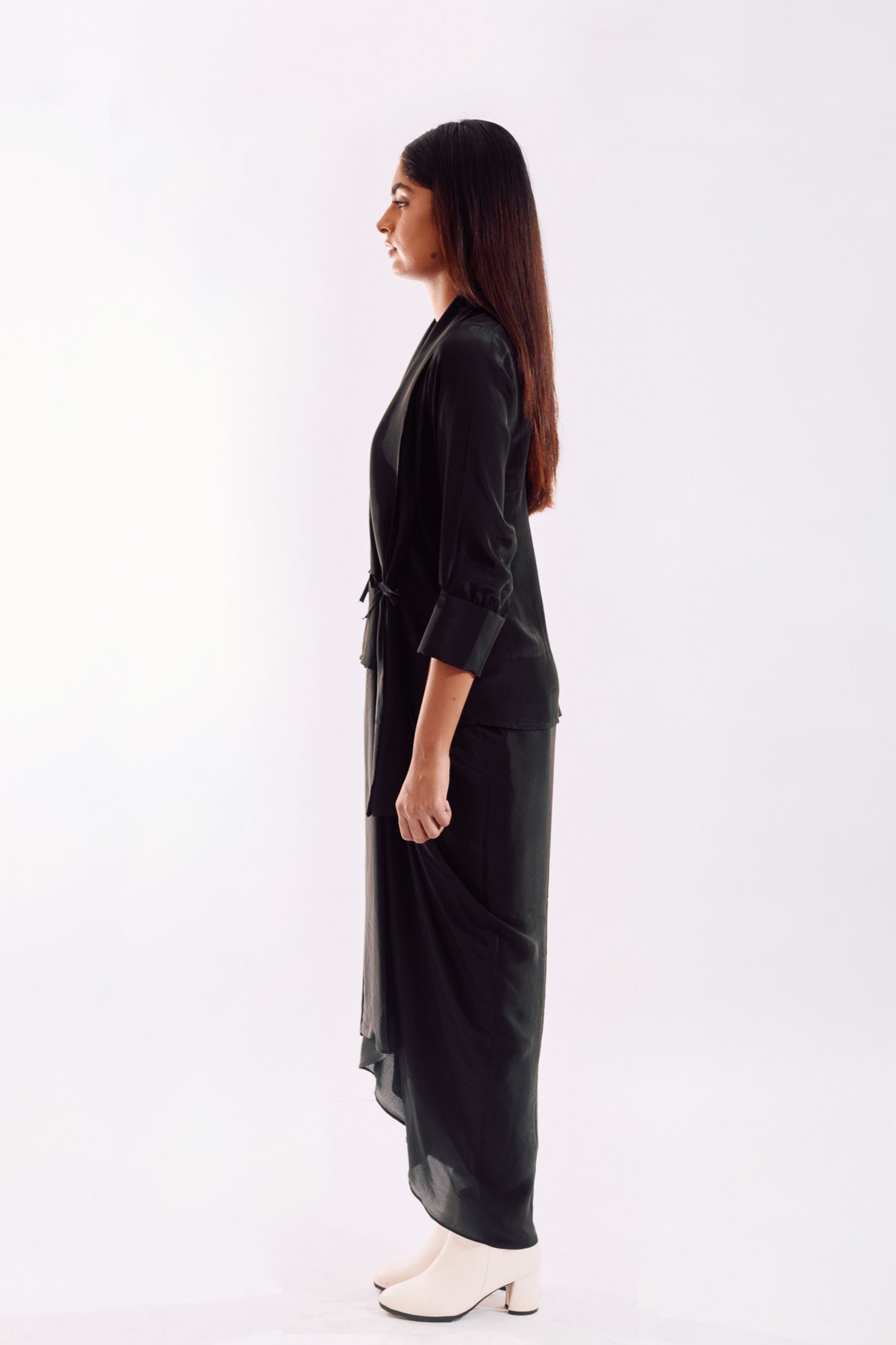 Black Side Tie Co-ord Set