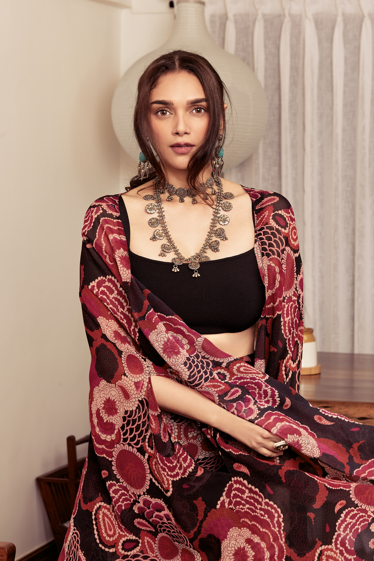 Aditi Rao Hydari in Silver Necklace