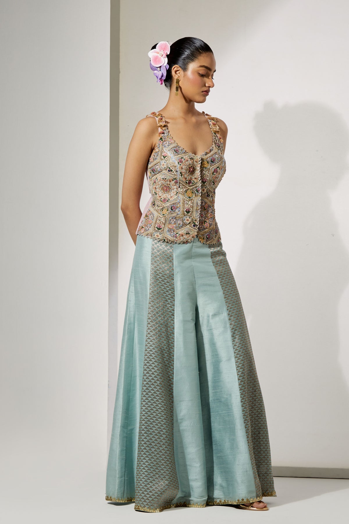 Powder Blue Sharara Set