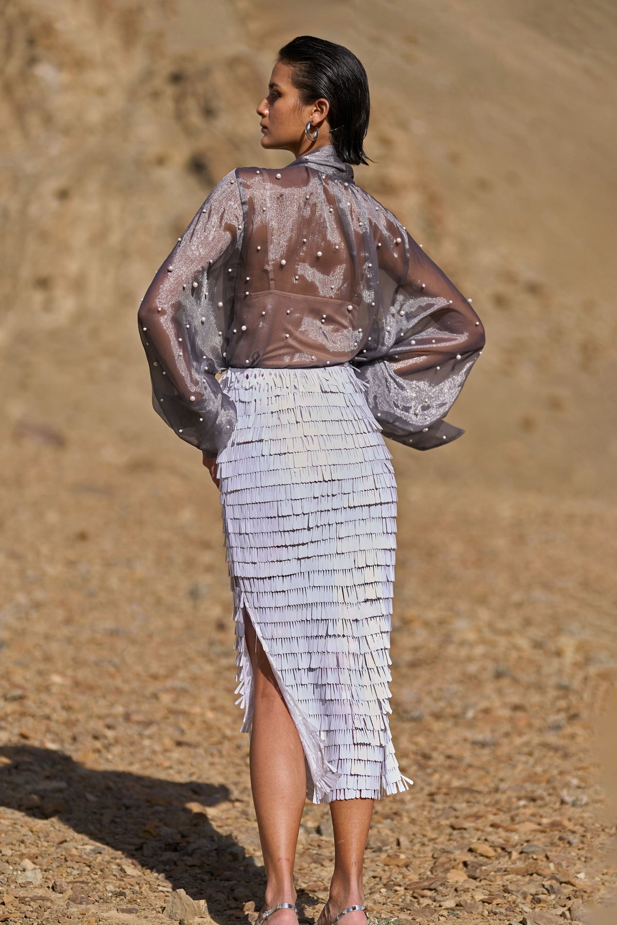 Cascading Teardrop Sequin Skirt