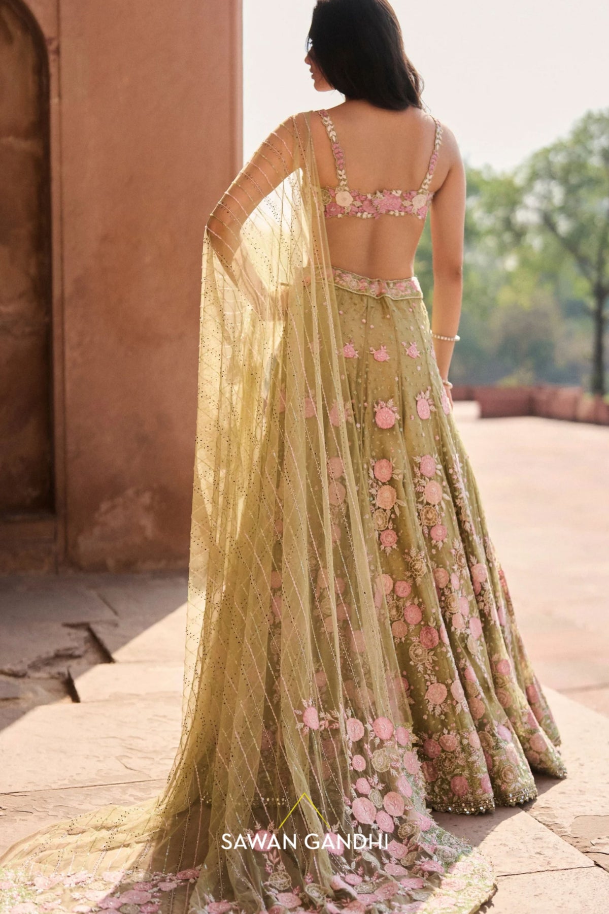 Pista Green Lehenga Set