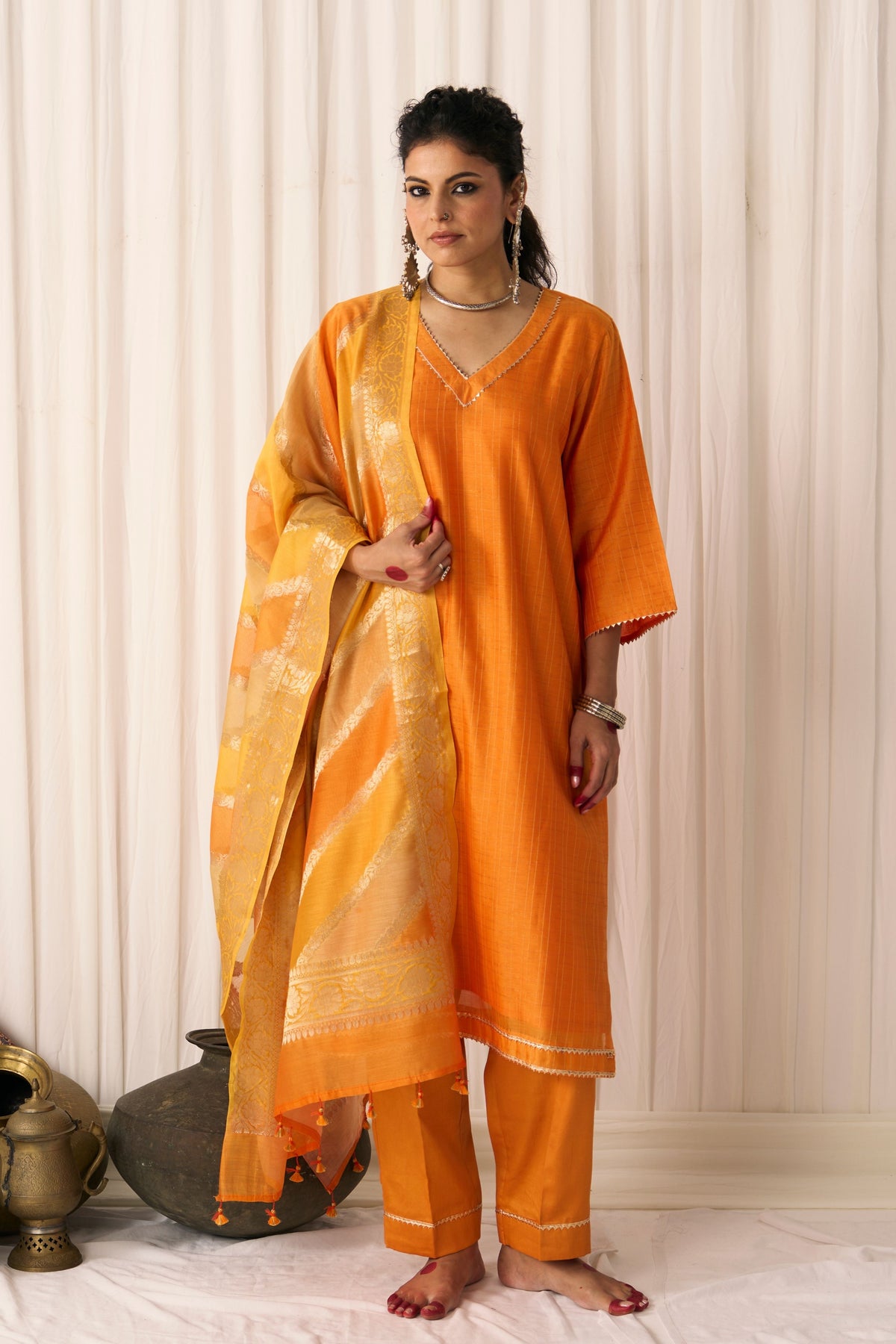 Radha Orange Kurta Set
