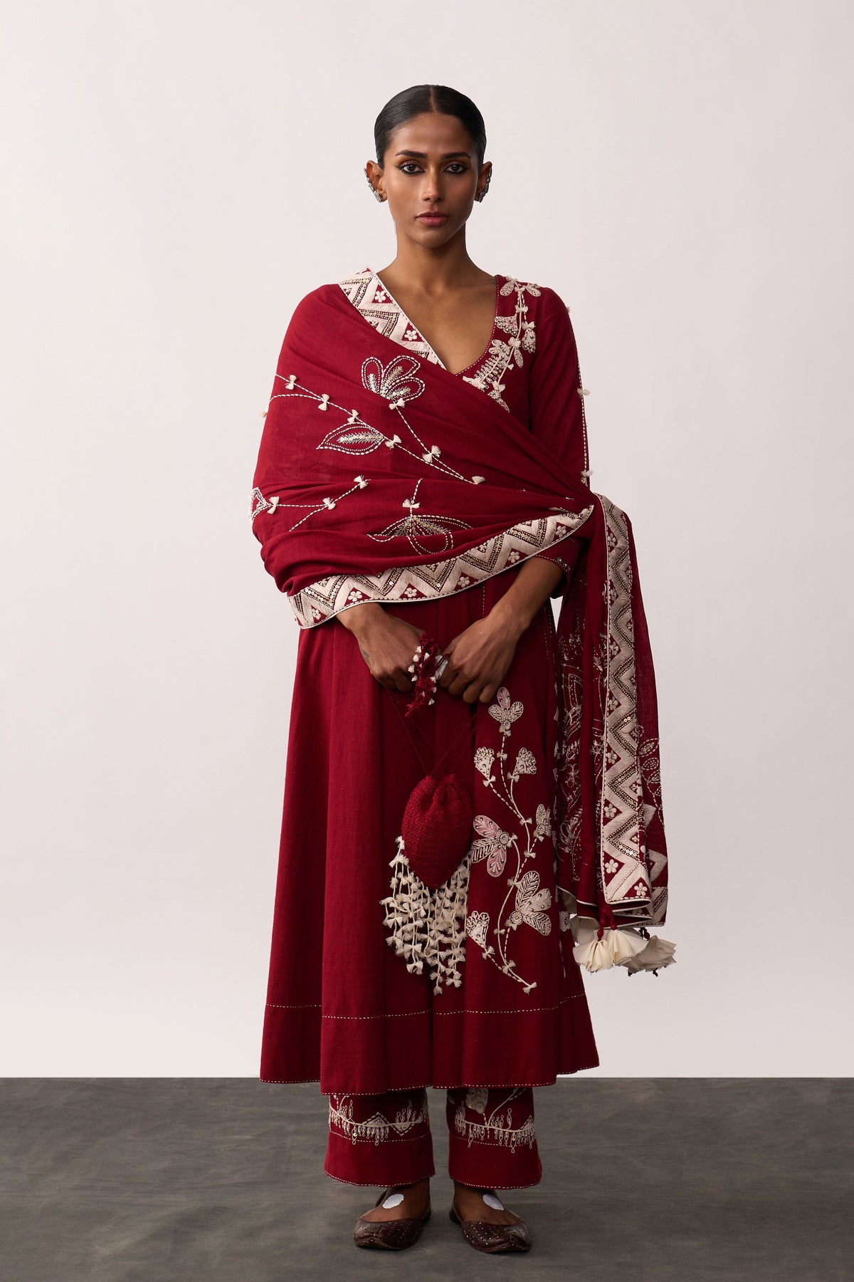 Kittur Rani Red Dupatta