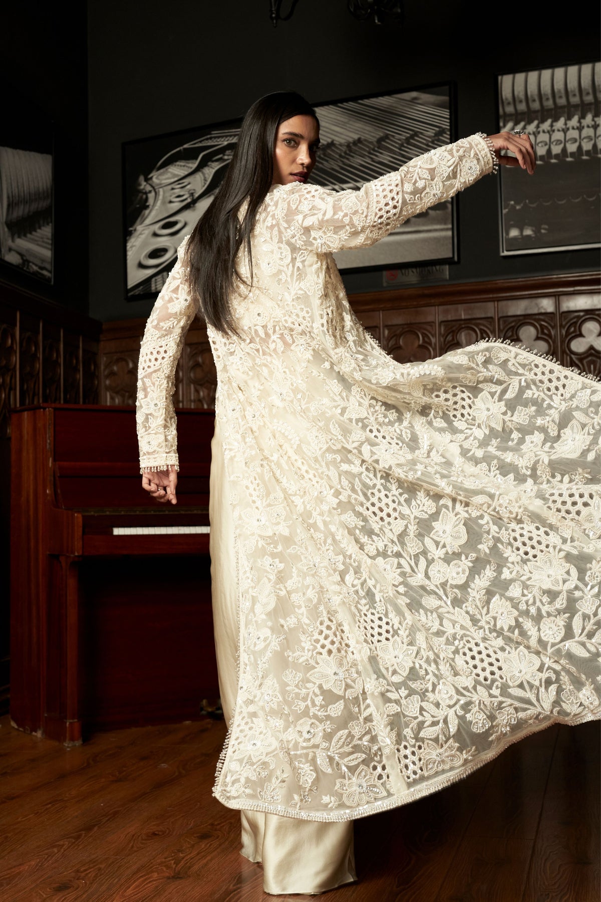Ivory Long Jacket Set