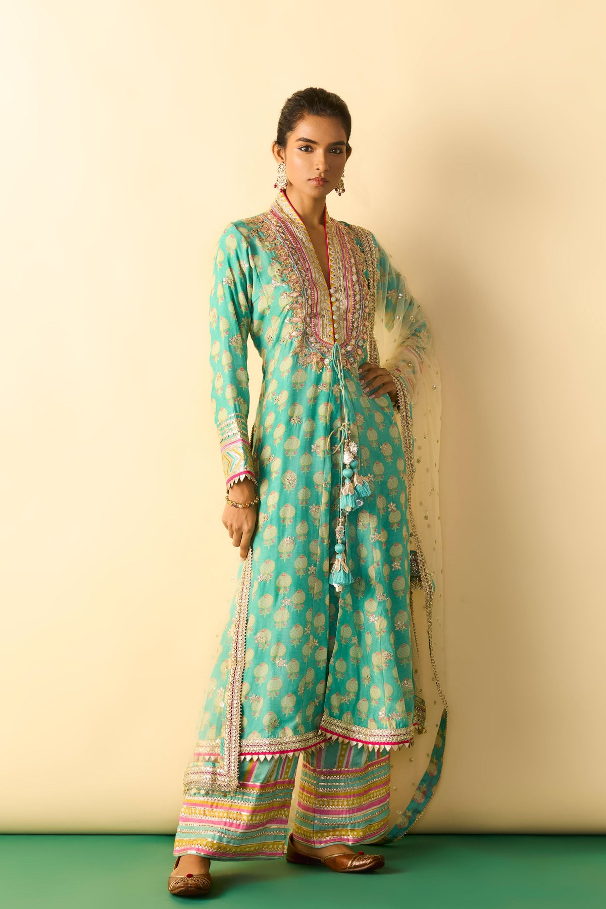 Binita Aqua Anarkali Set