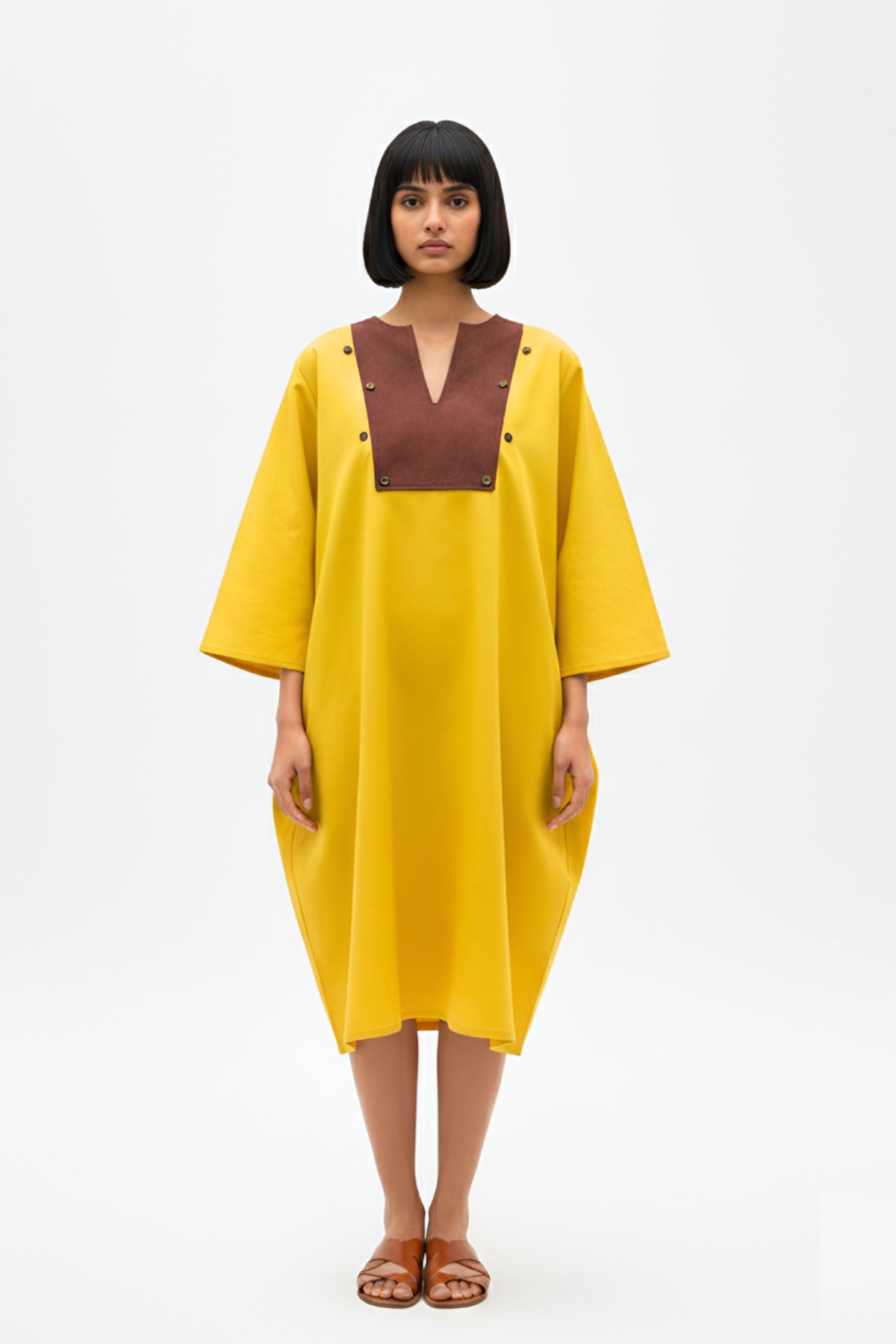 Mango Yellow Tuscan Midi Dress