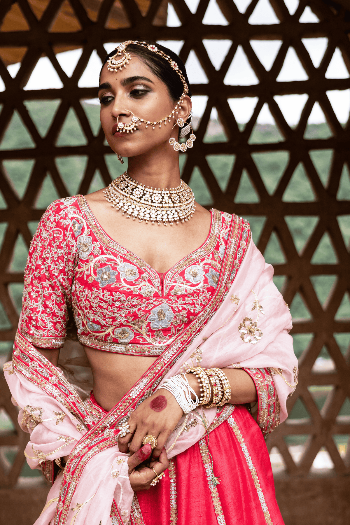 Classical Raw Silk Wedding Lehenga