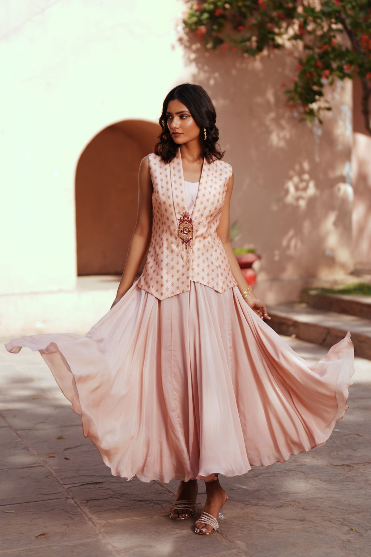 Powder Pink Skirt Set