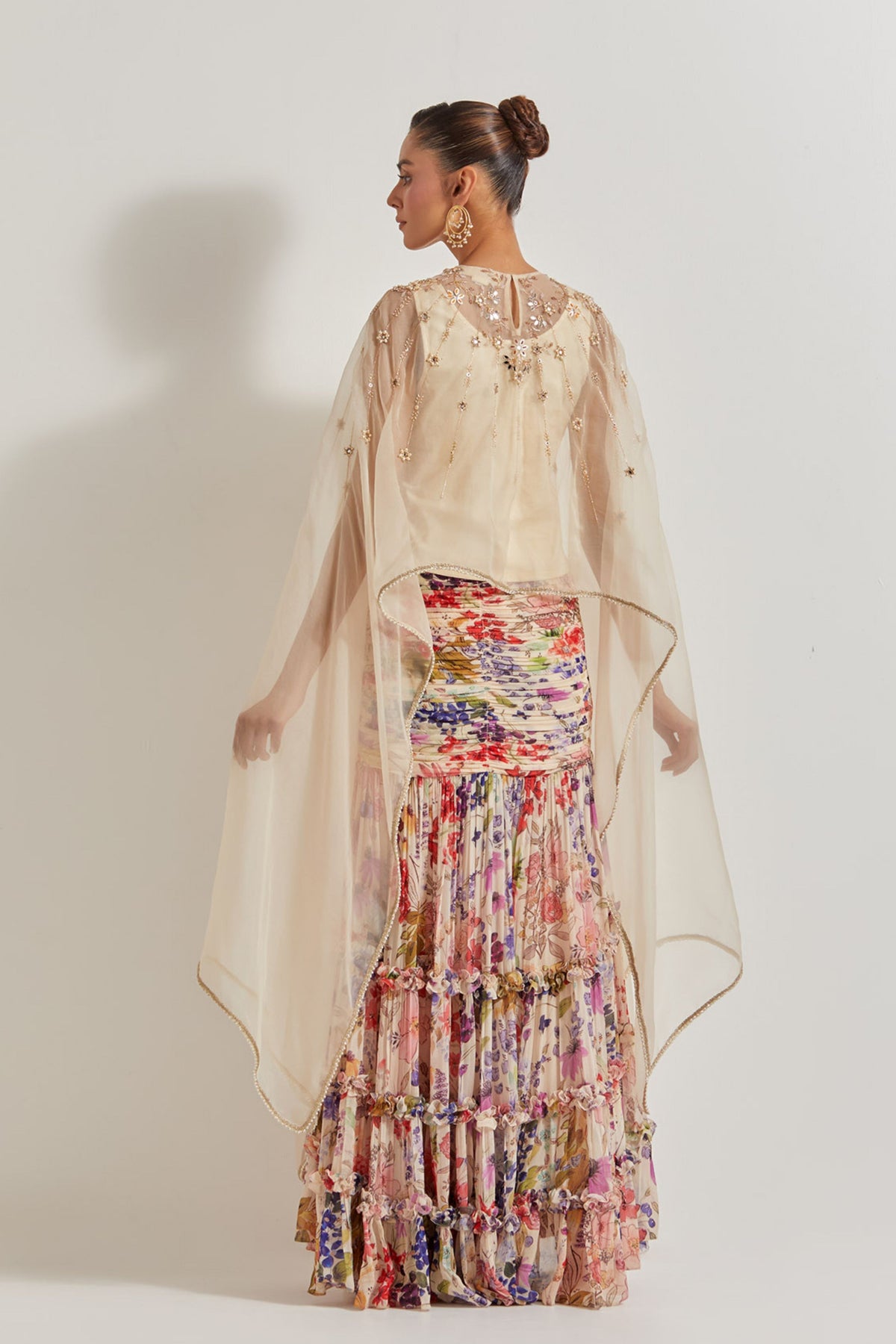 Tiered Skirt With Cape