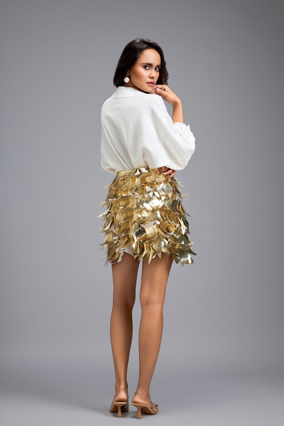 Mandarin 3d Applique Co-ord Set