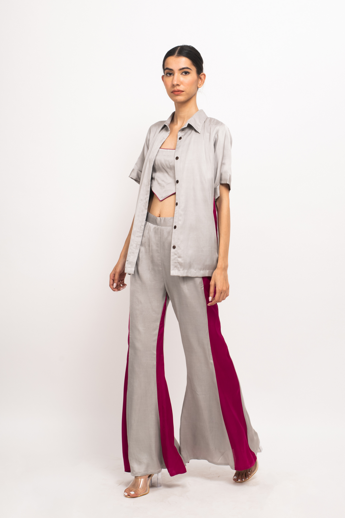 Grey and Wine Co-ord Set