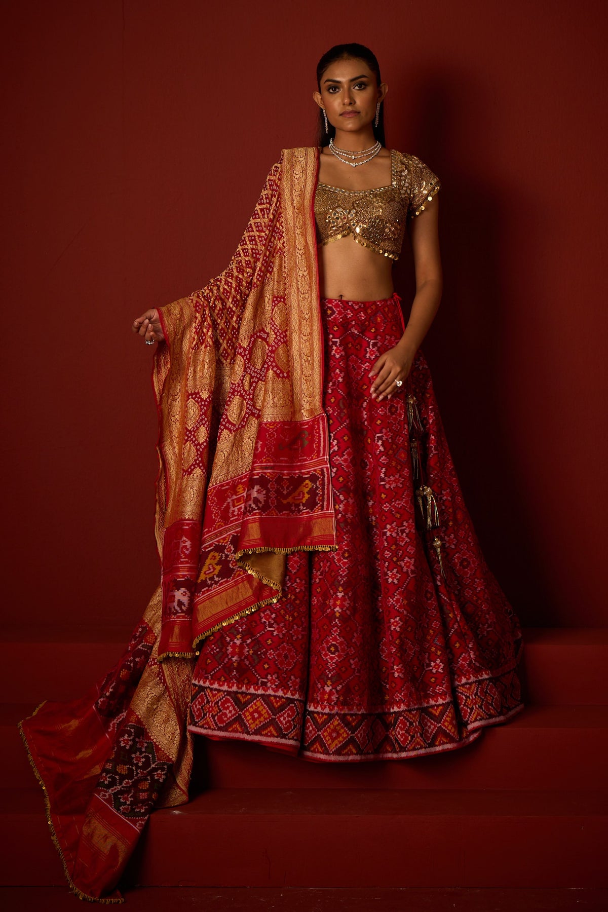 Bandhani Dupatta With Patola Border