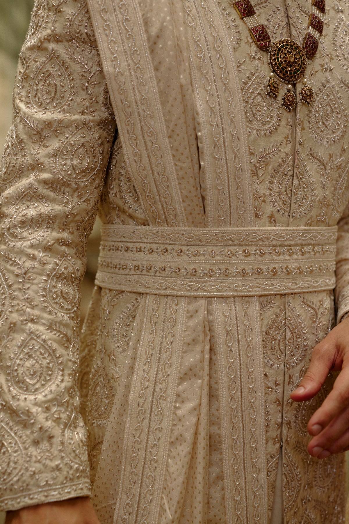 Raw Silk Sherwani Set