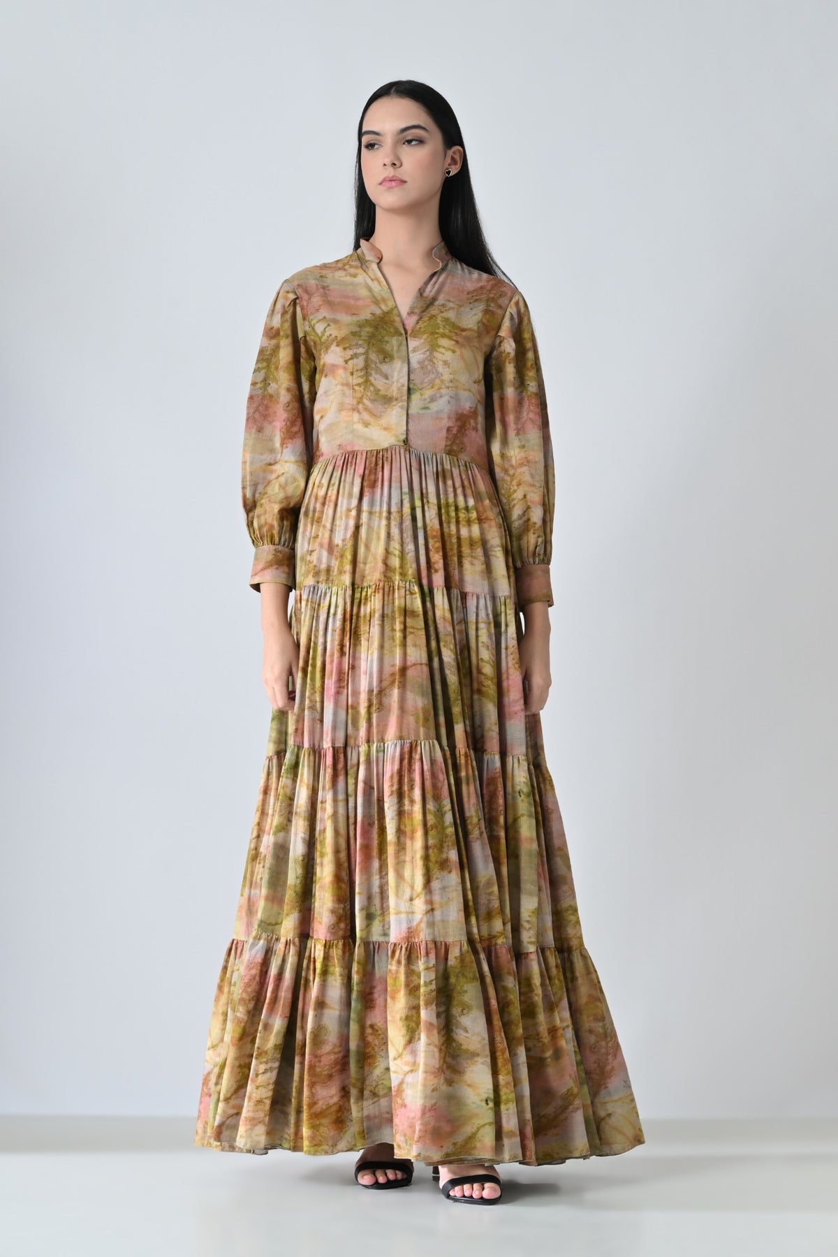 Autumn Bloom Tiered Dress