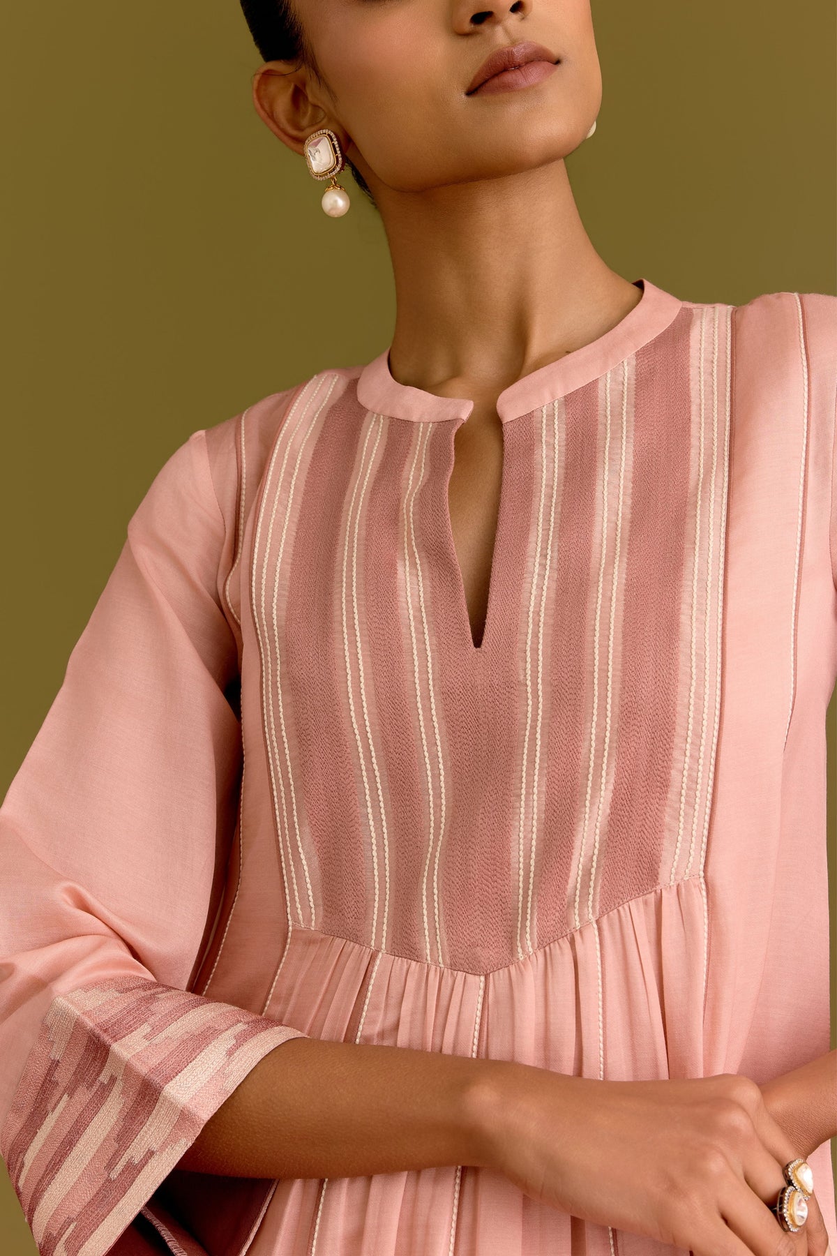 Blush Pink Chanderi Kurta Set