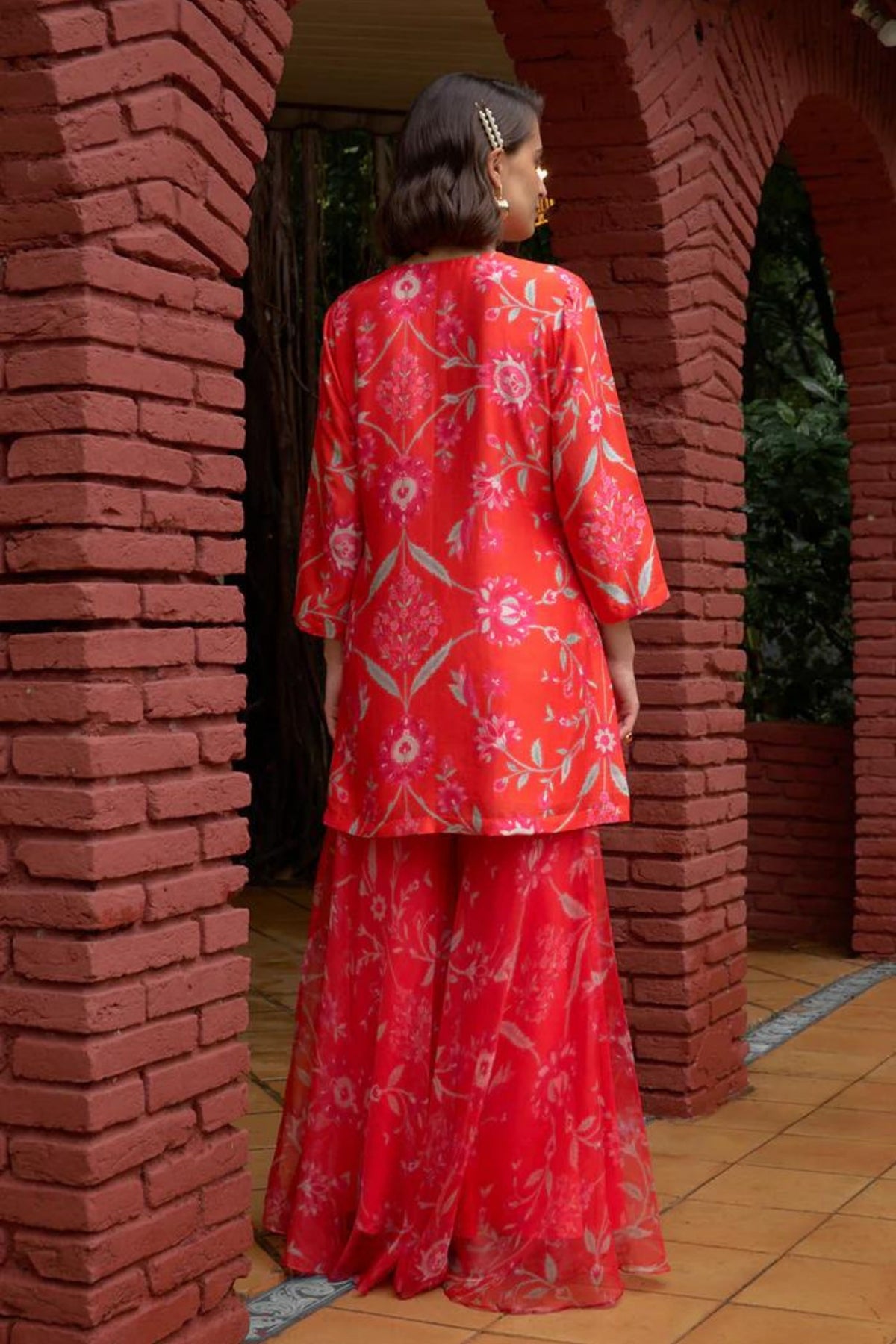 Scarlet Highlight Sharara Set
