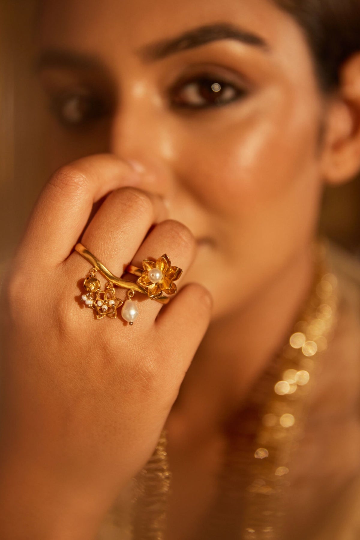Kamal Kali Two Finger Ring