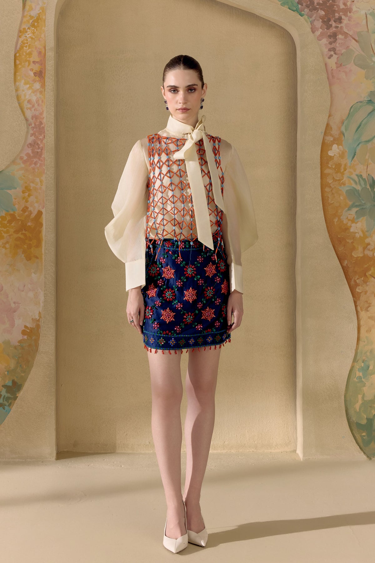 Multicolour Mosaic Mesh Overlay