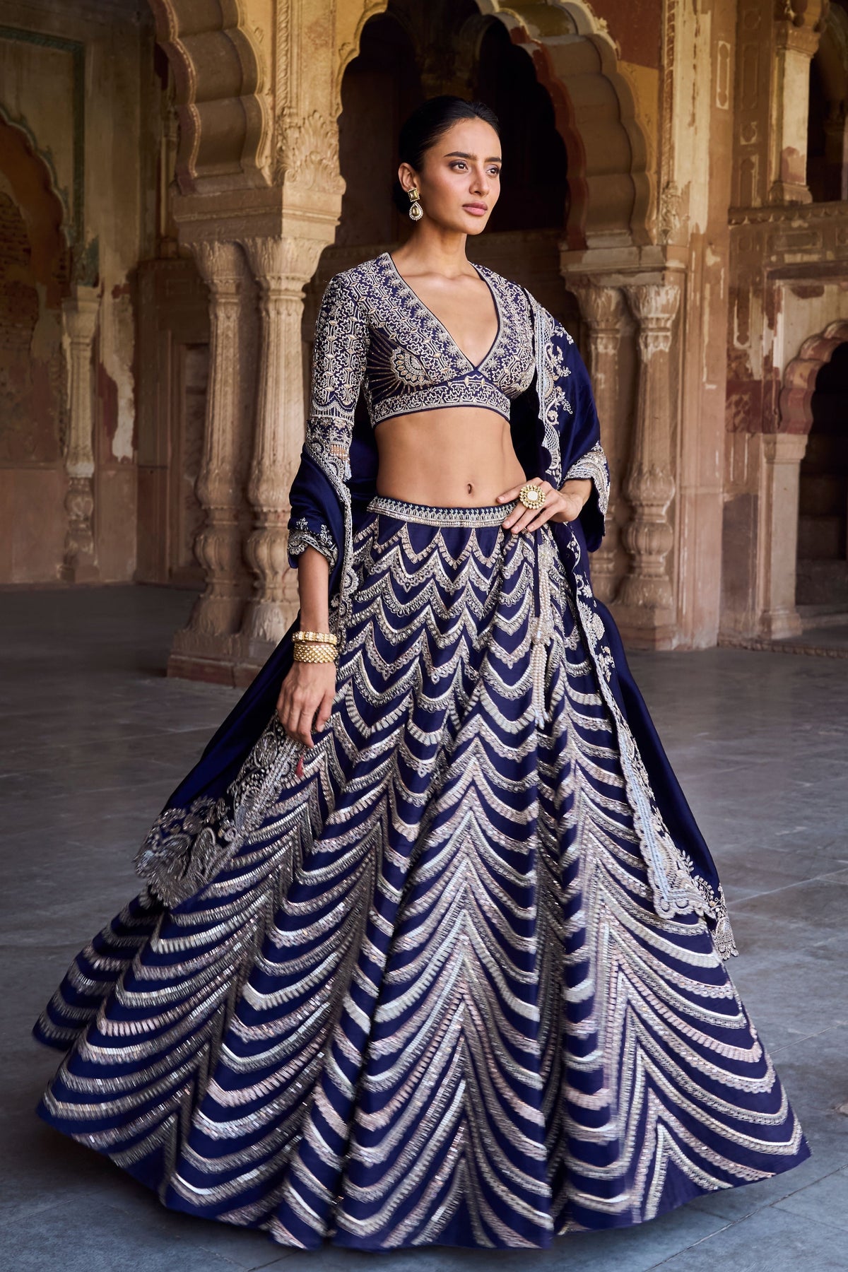 Heavy Purple Bridal Lehenga Set