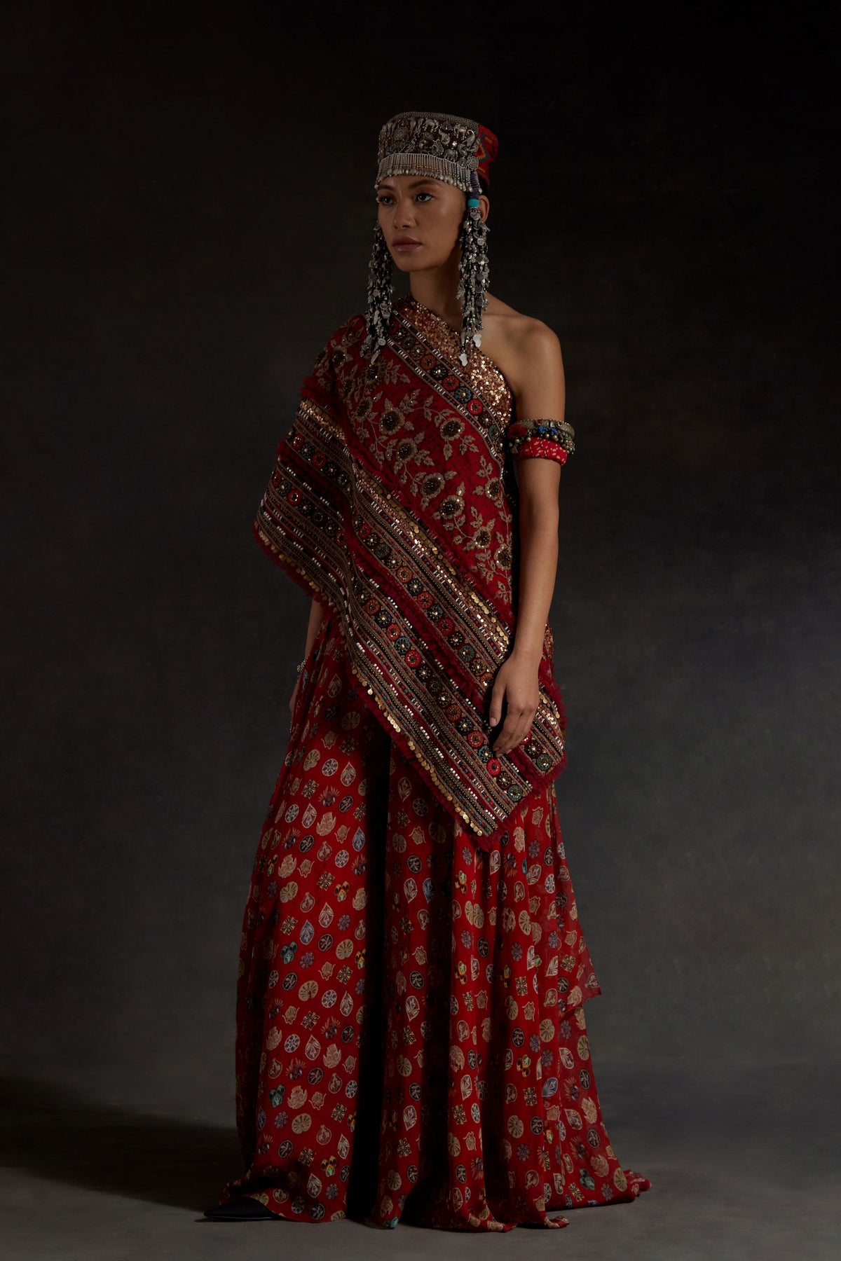 Sindoor Rasa Top With Skirt