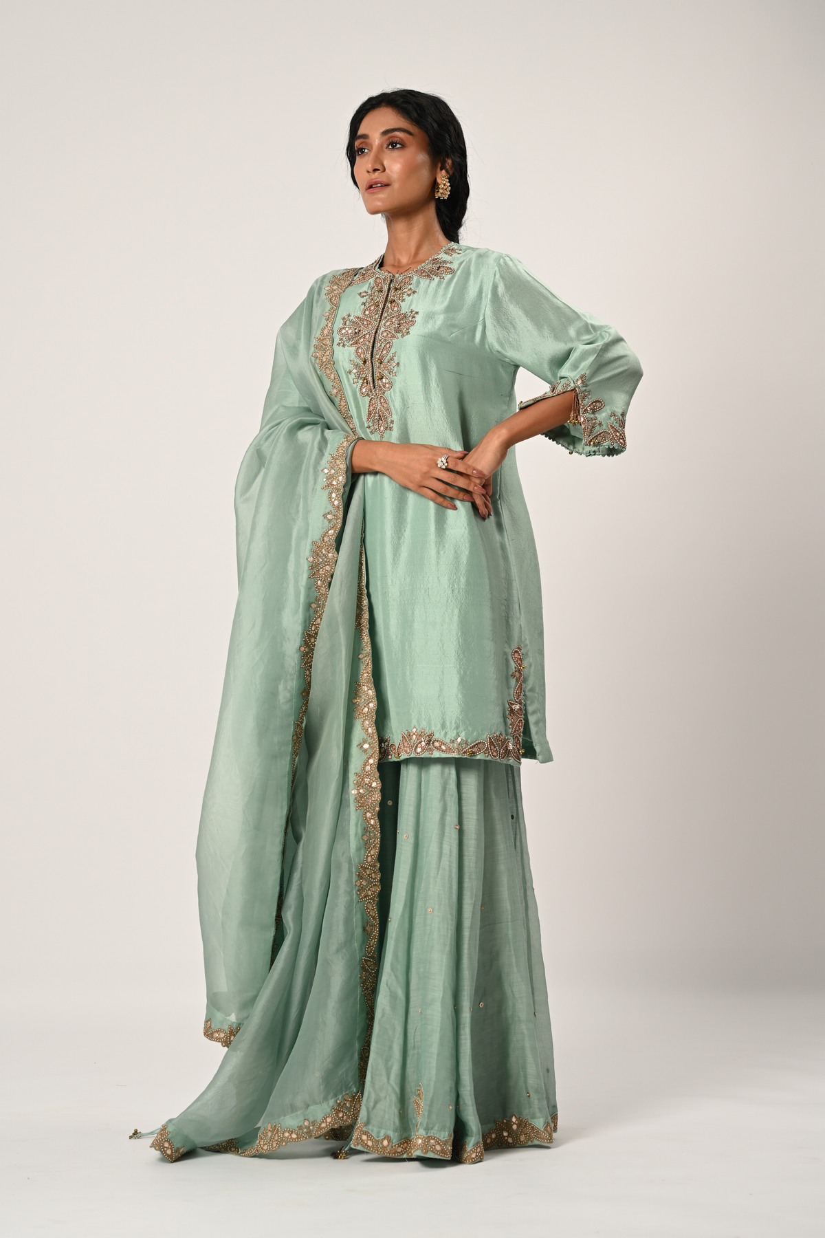 Powder Blue Sharara Set