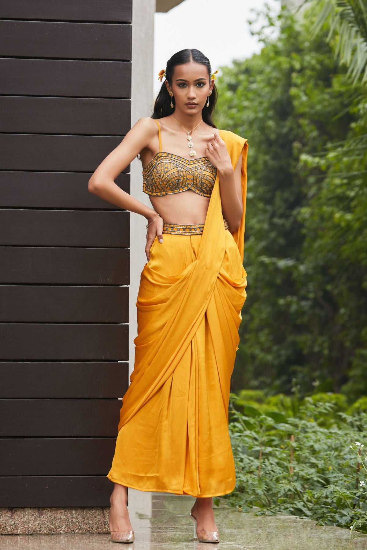 Zaahira Drape Saree Set