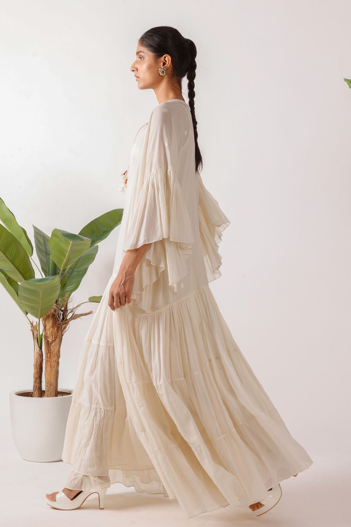 Jamdani Pearl Embroidered Long Dress