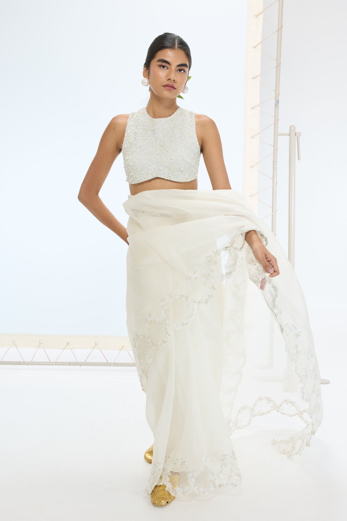 Luna Saree in Off-white