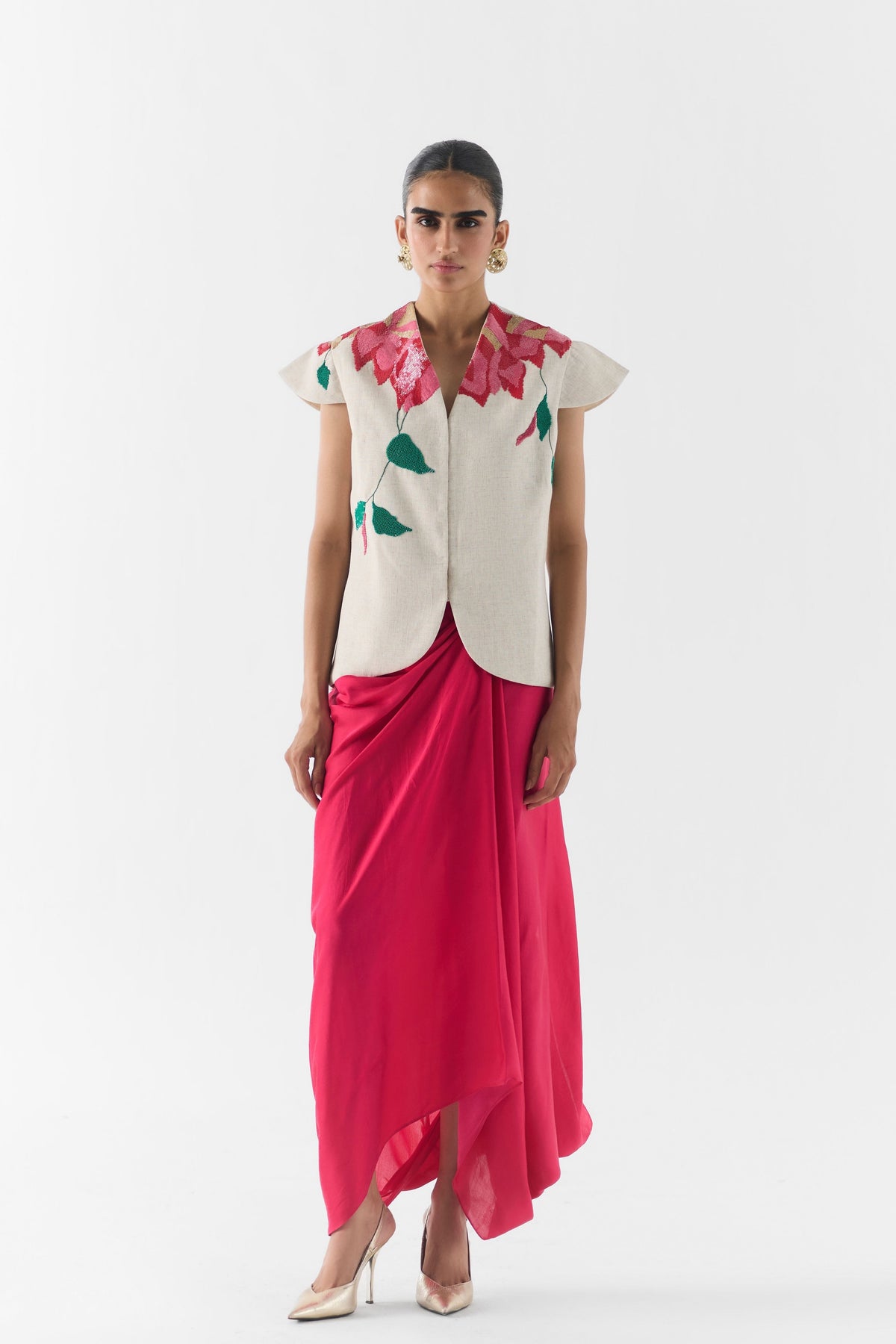 Pink Rose Skirt Set